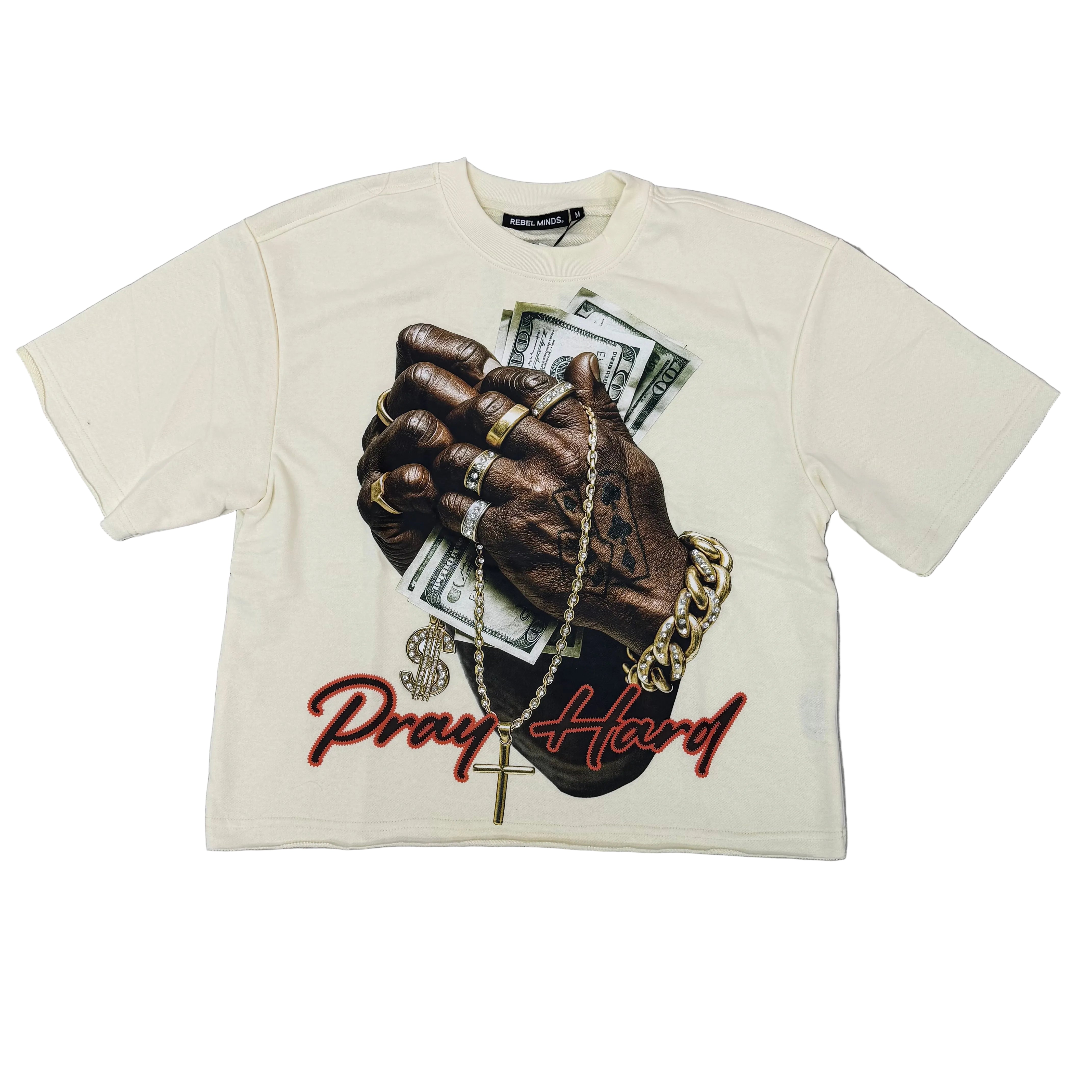 Rebel - Cash Hands T-Shirt - Cream - 194