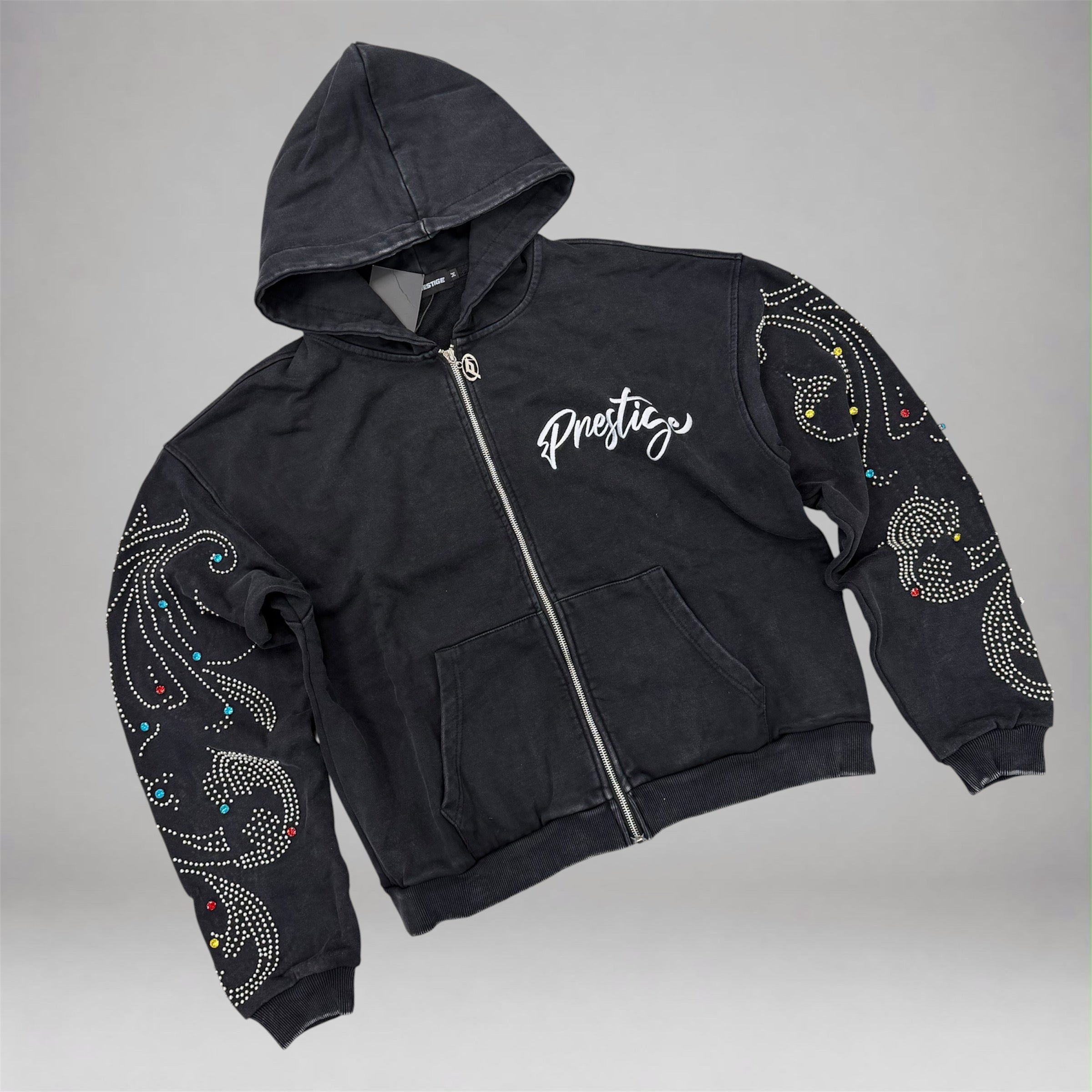 PRESTIGE - Crystal Monarch Zip Hoodie - Black