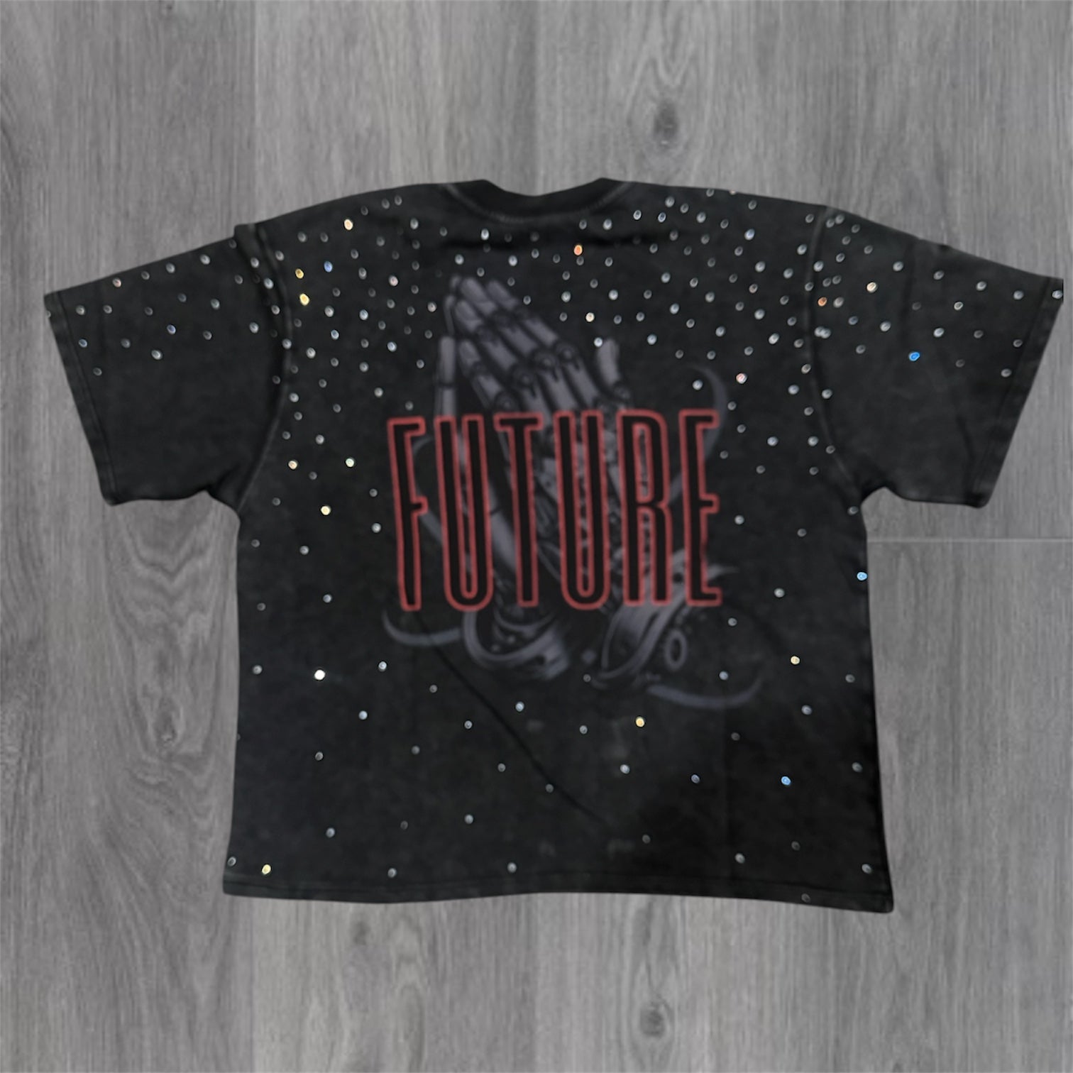 Steel Souls Rhinestone T-shirt - Black - 11198