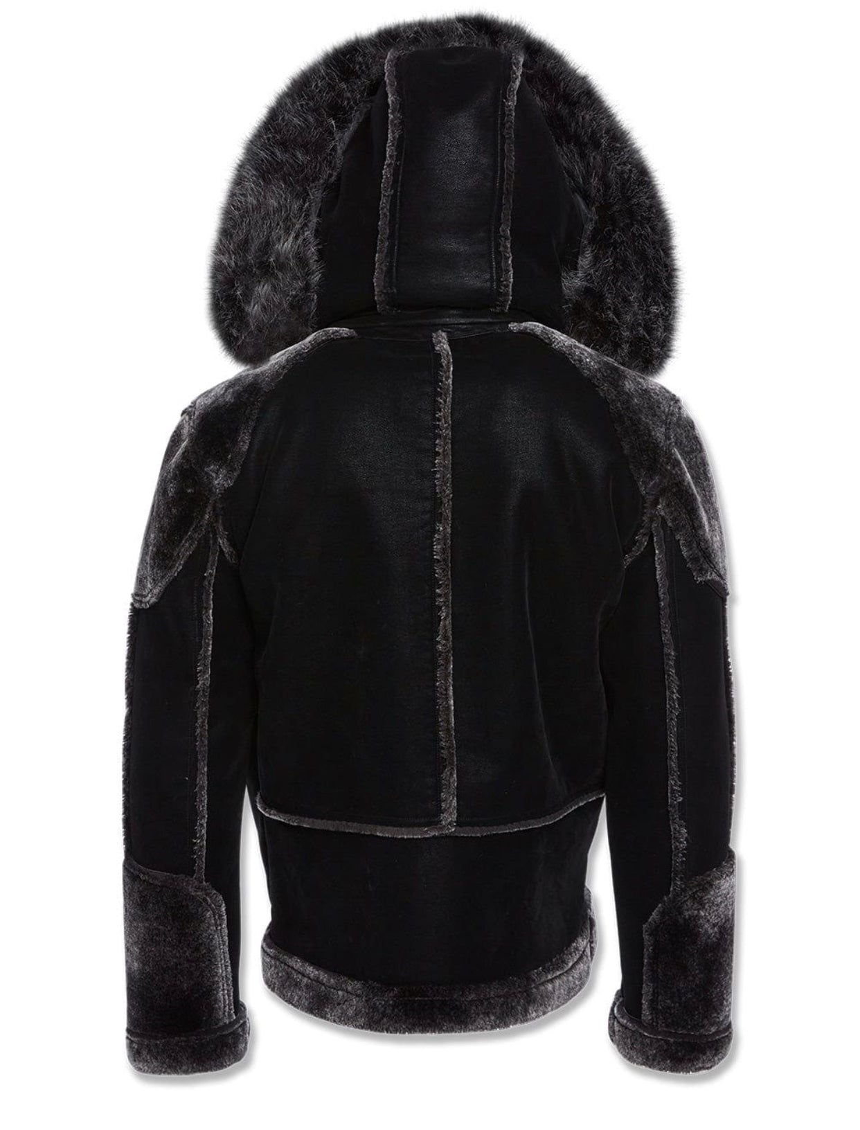 Jordan Craig Biker Shearling Coat w fur Black 91625