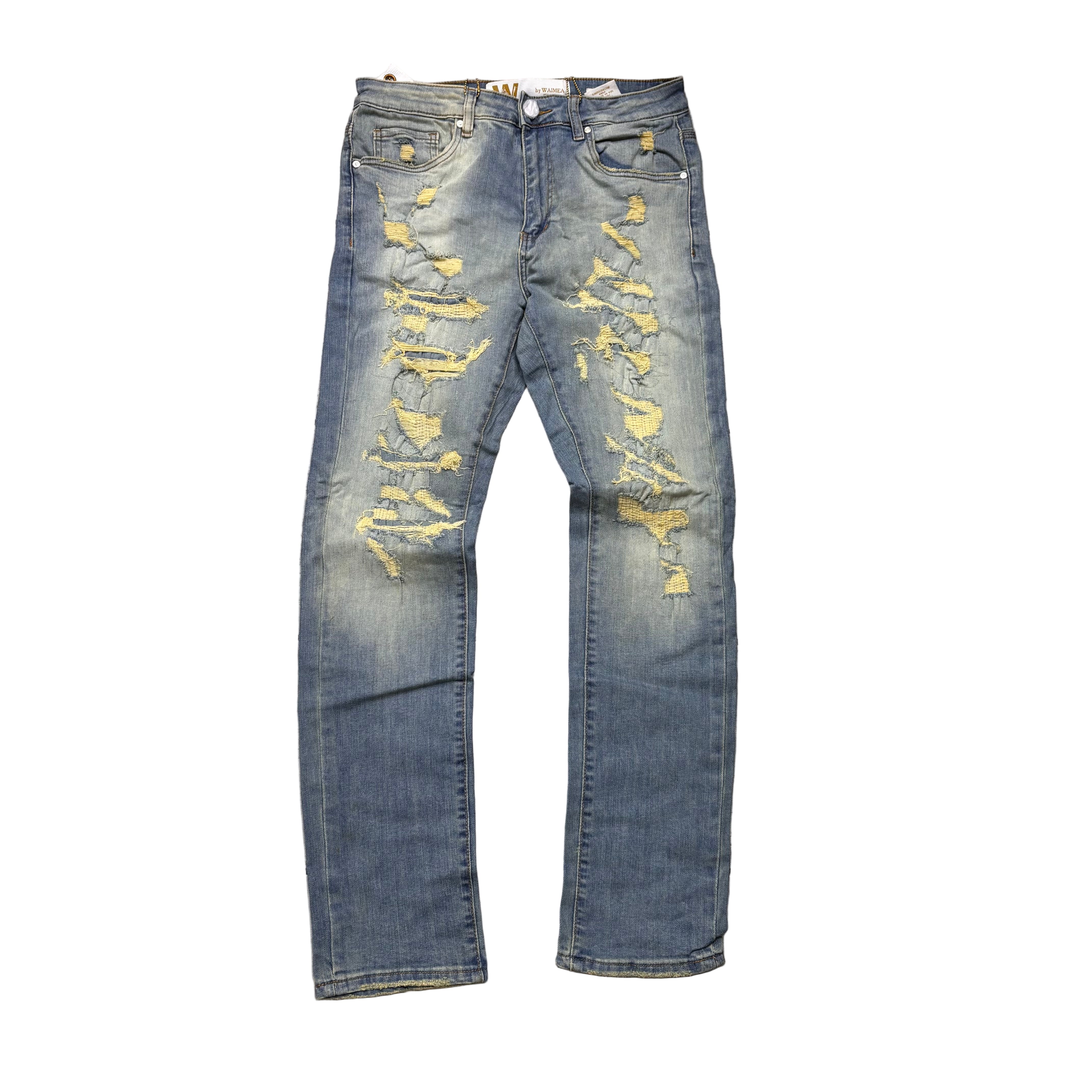 W - Skinny Distress Denim - Stone Wash - M8116D
