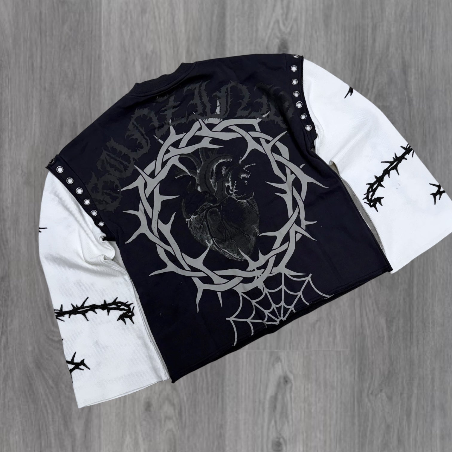 Gunzini - Dark Heart Crop L/S Tee - Charcoal - Gz797 zi