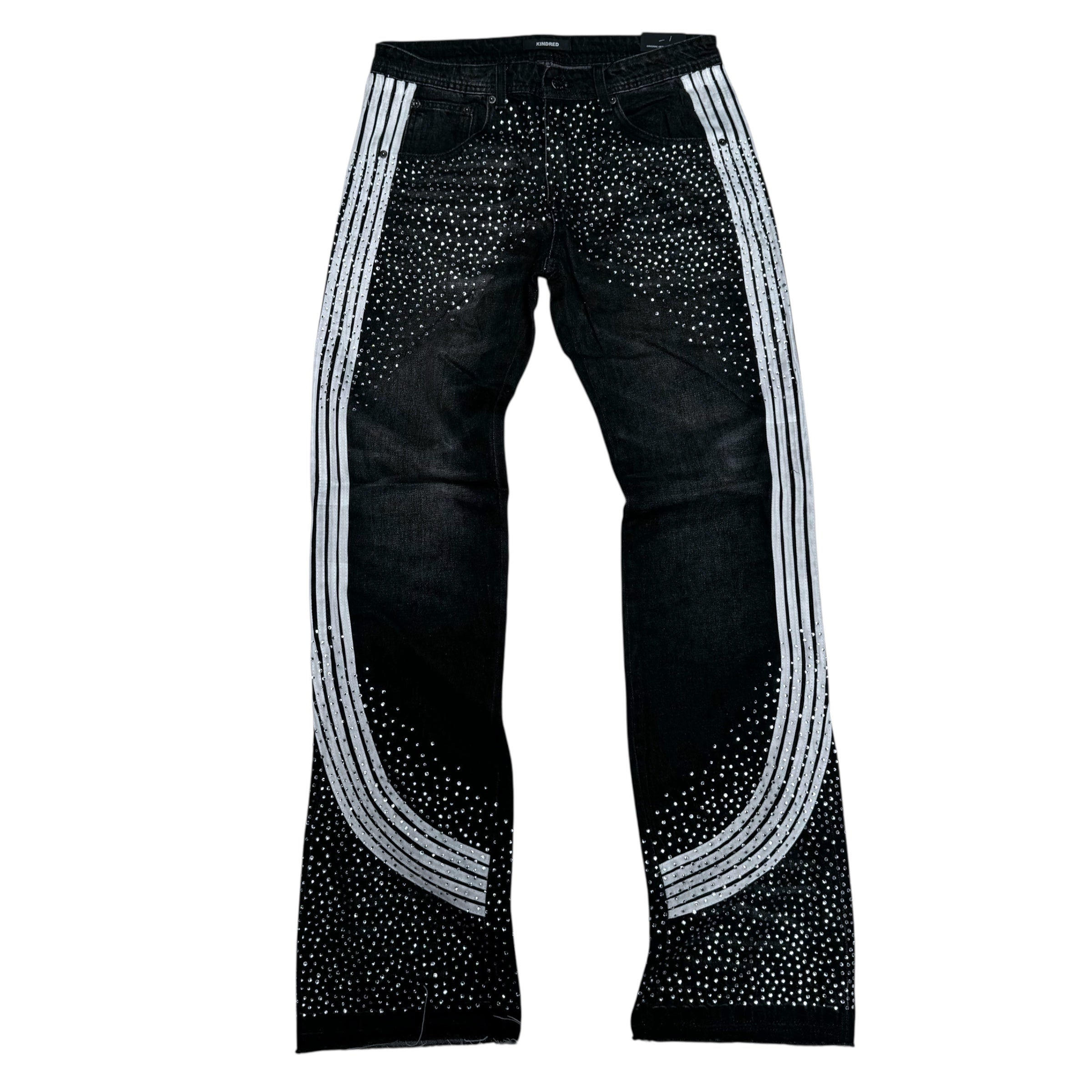 KD - Stacked STRIPE Denim - Black  - 2112LS