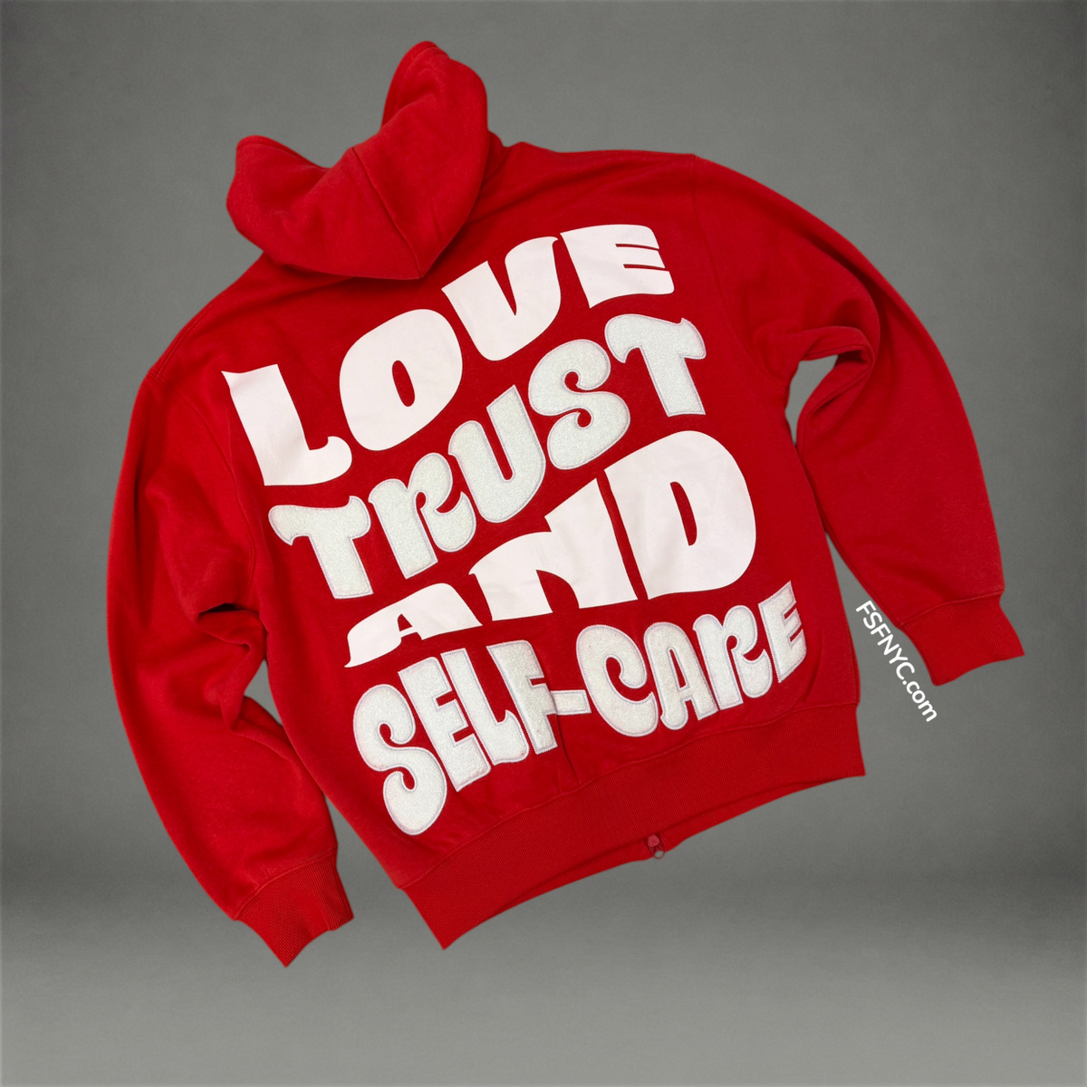 Made Of Faith Zip Up Hoodie - Red - 6206