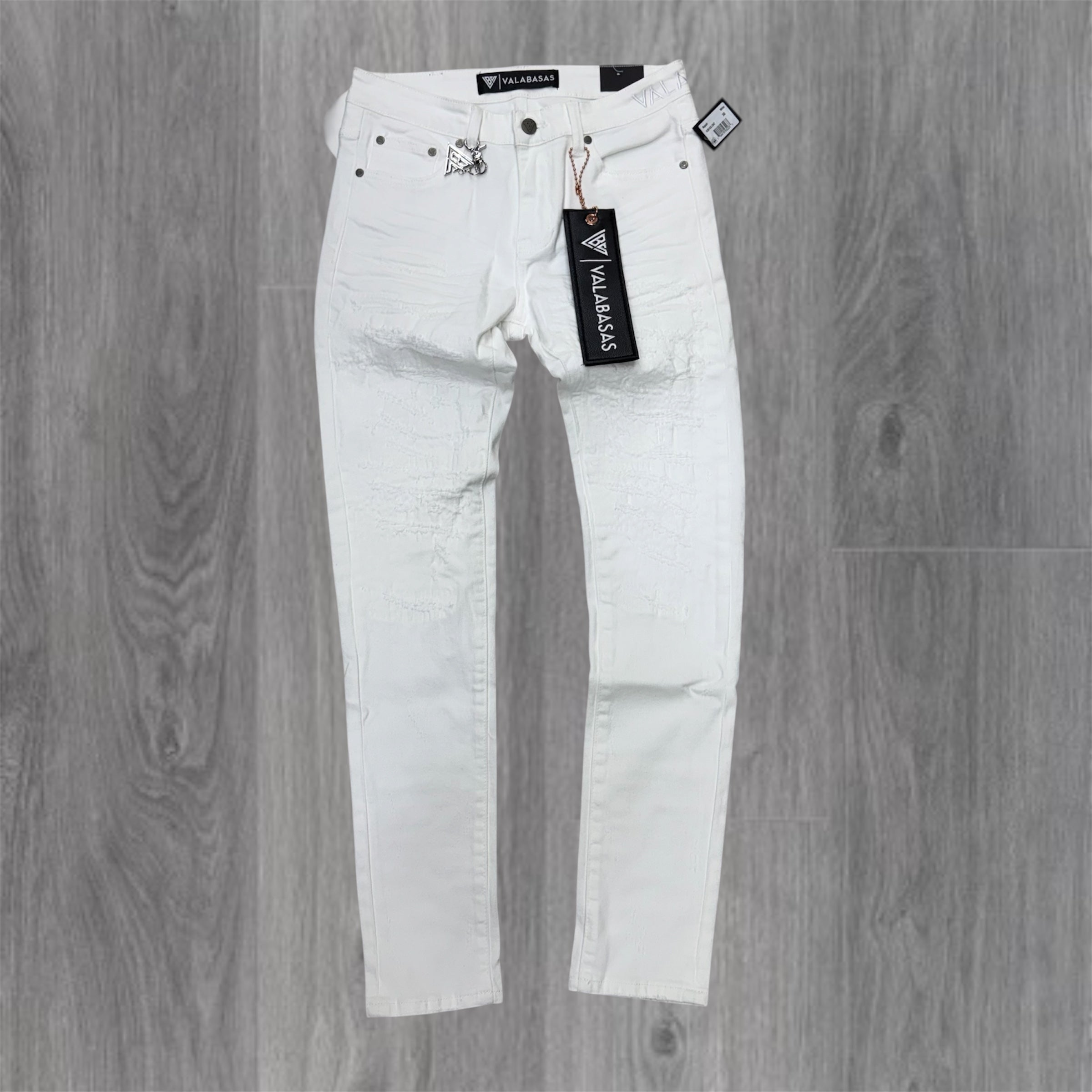 Valabasas - Slim Fit Repair Denim - White - 1047