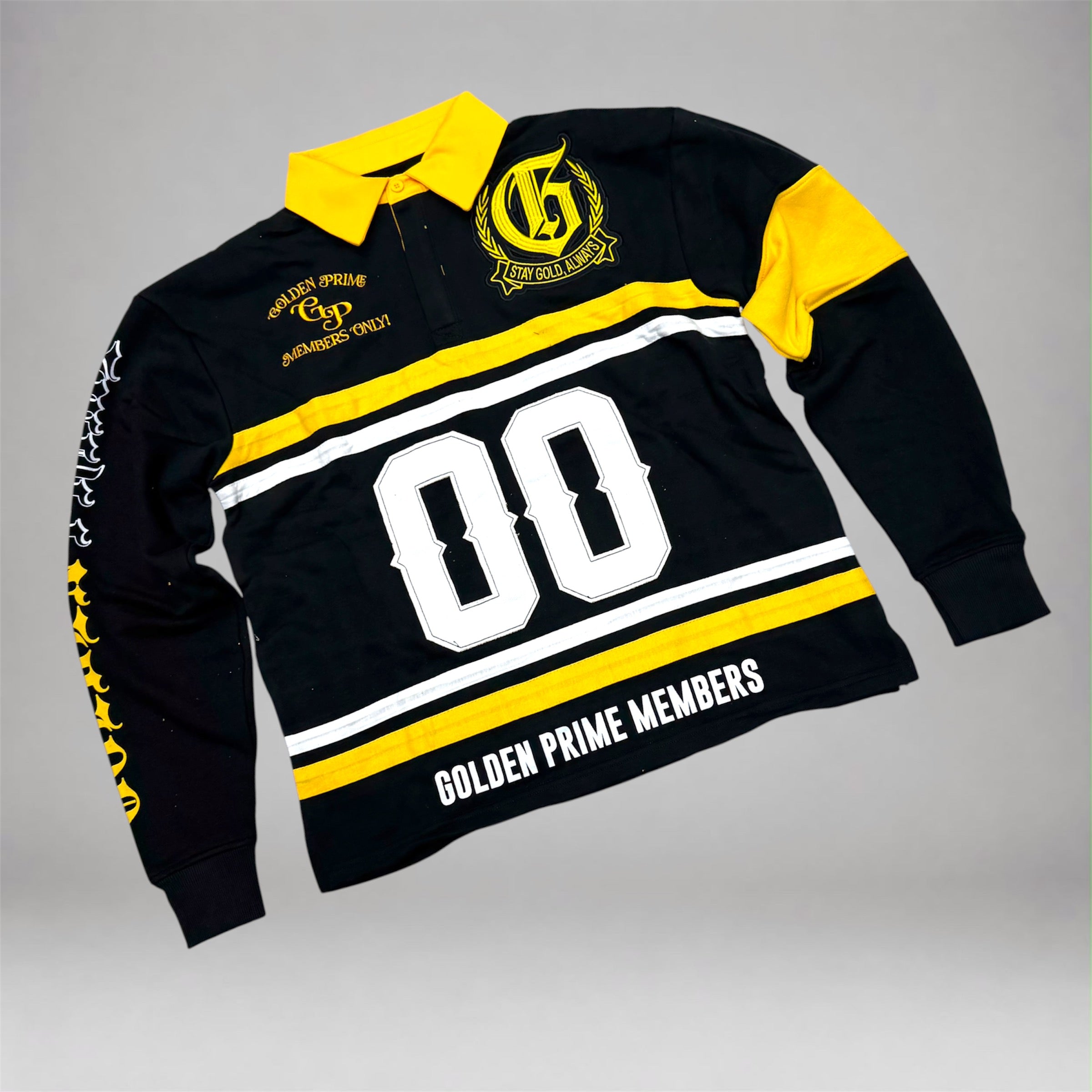 KRYPT - Polo Longsleeve - Black/Yellow 608