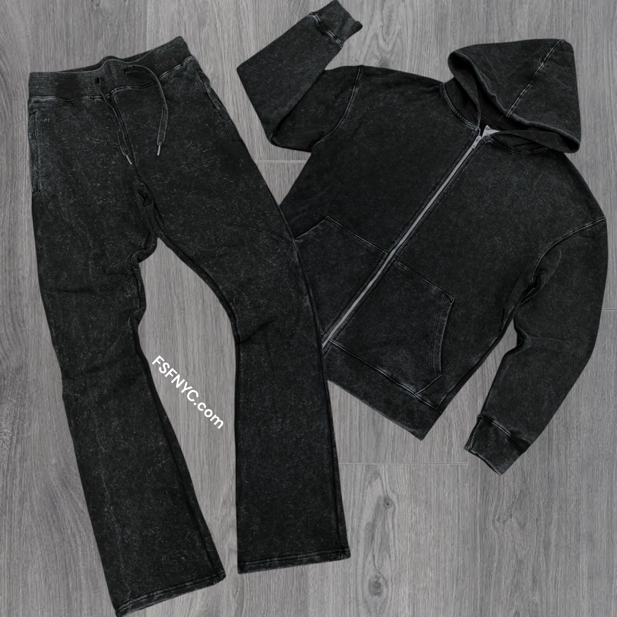 Narr - Mineral Wash Stacked Sweat Suit - Black B - 1992