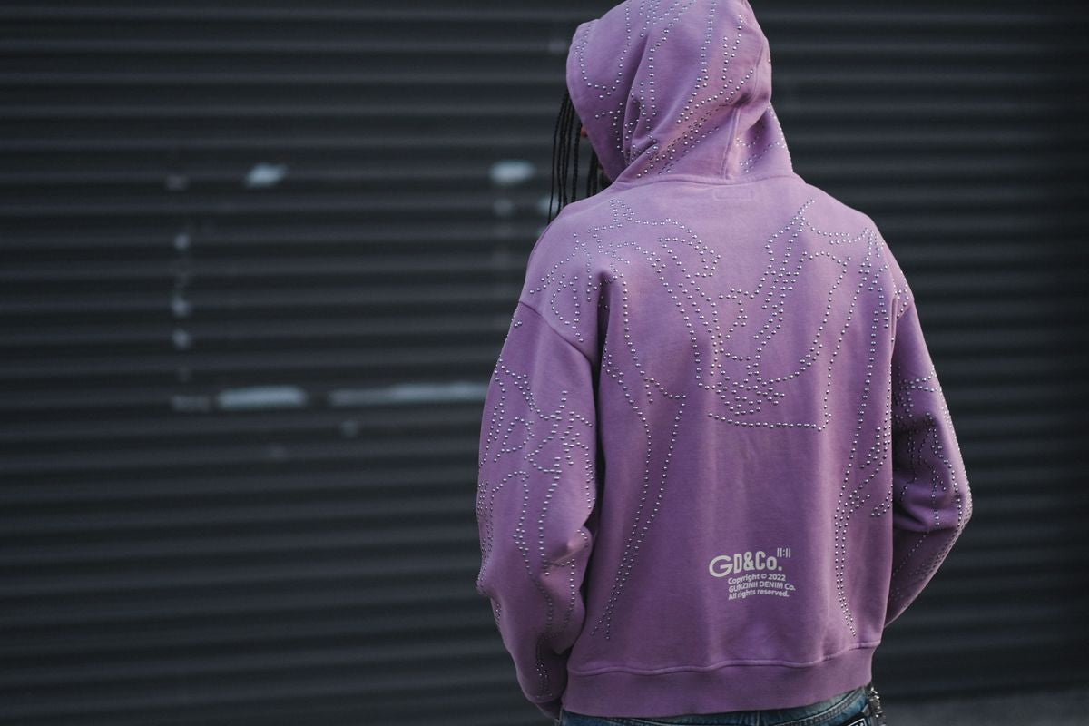 Gunzinii - Studded Hoodie - Purple - GZ525