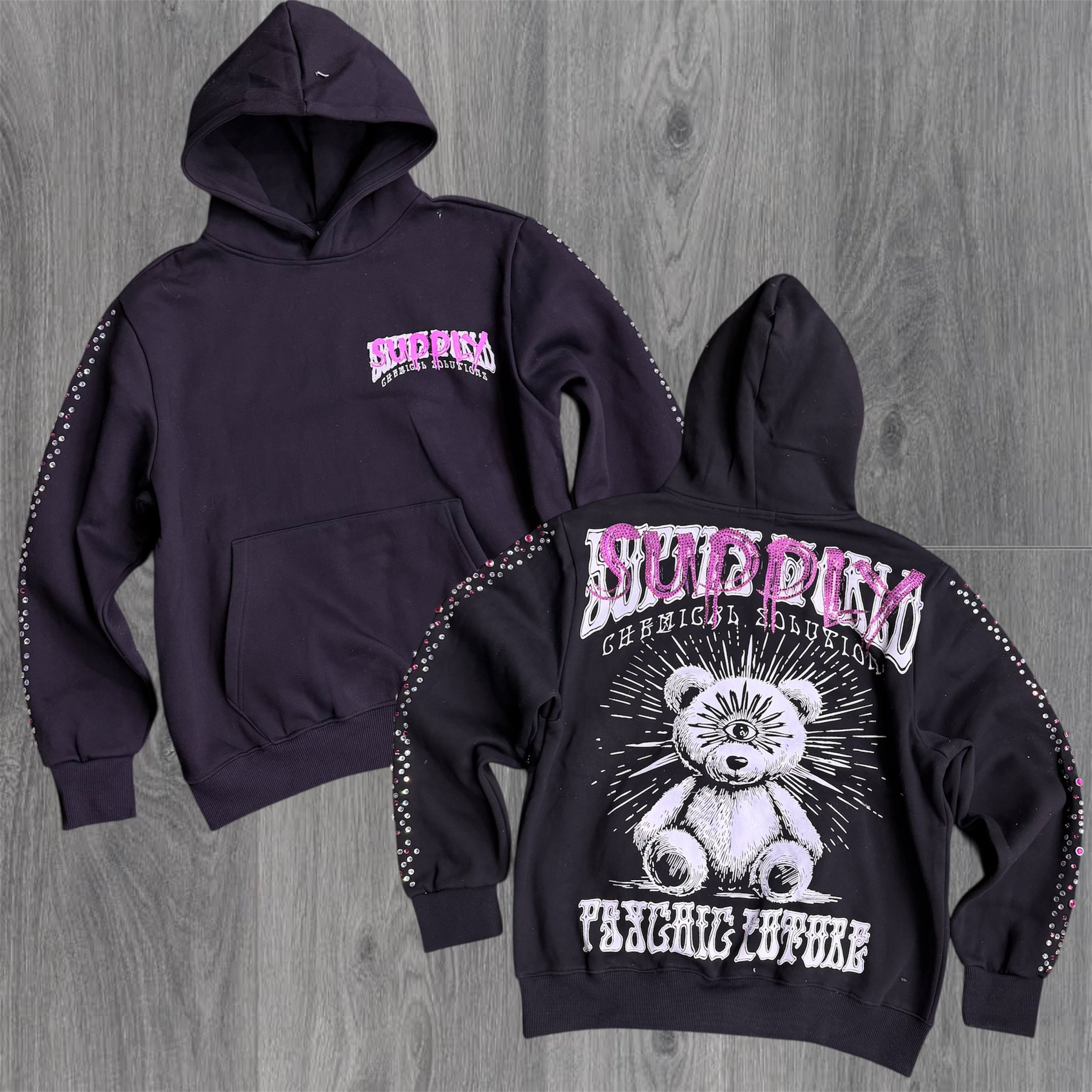 Supply - Shine  Oversize Hoodie - Black- 2537