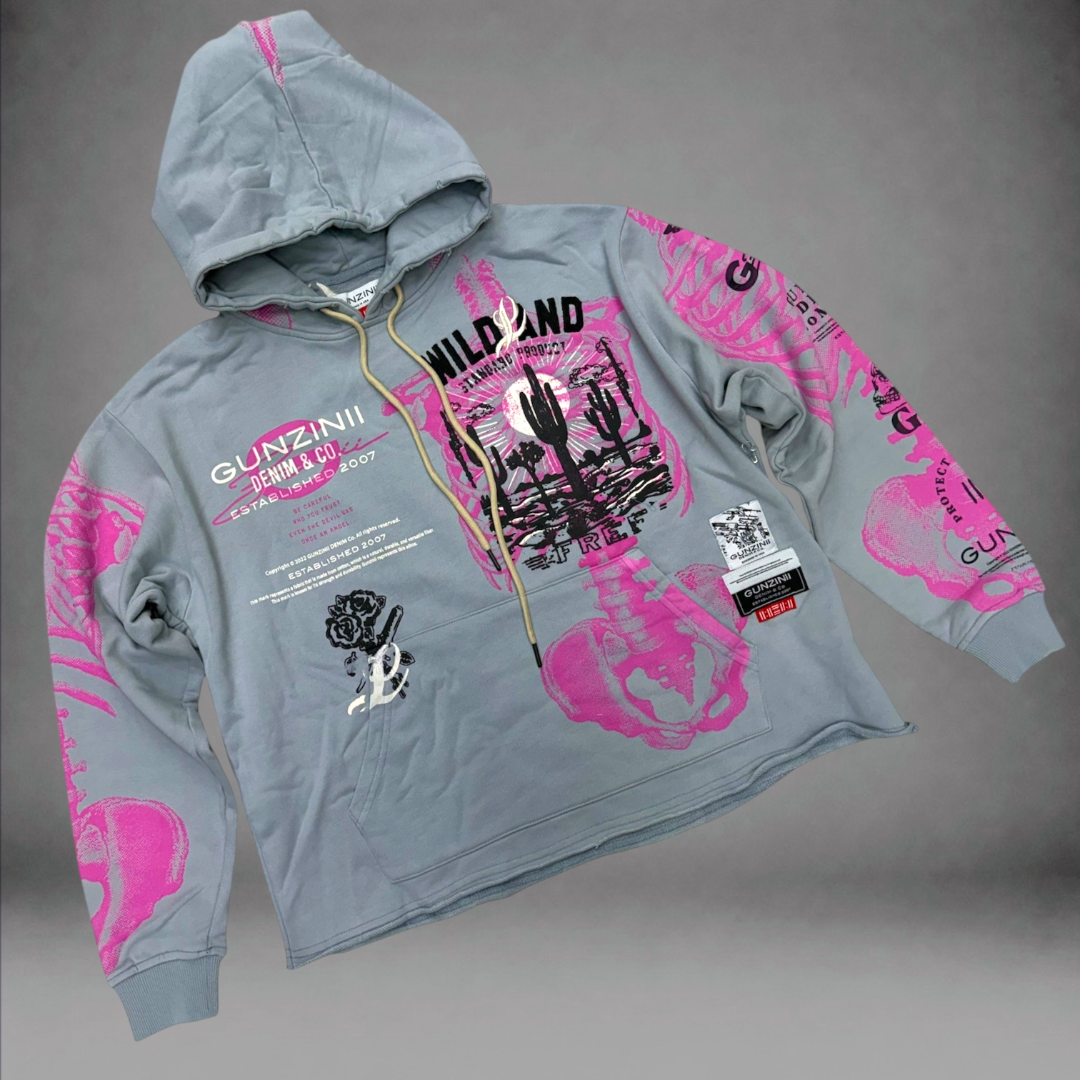 Gunzini - Wild West hoodie - Lt Grey 859