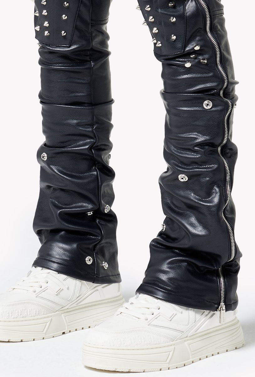 GUAPI - The Black Arc Leather Pants - Black