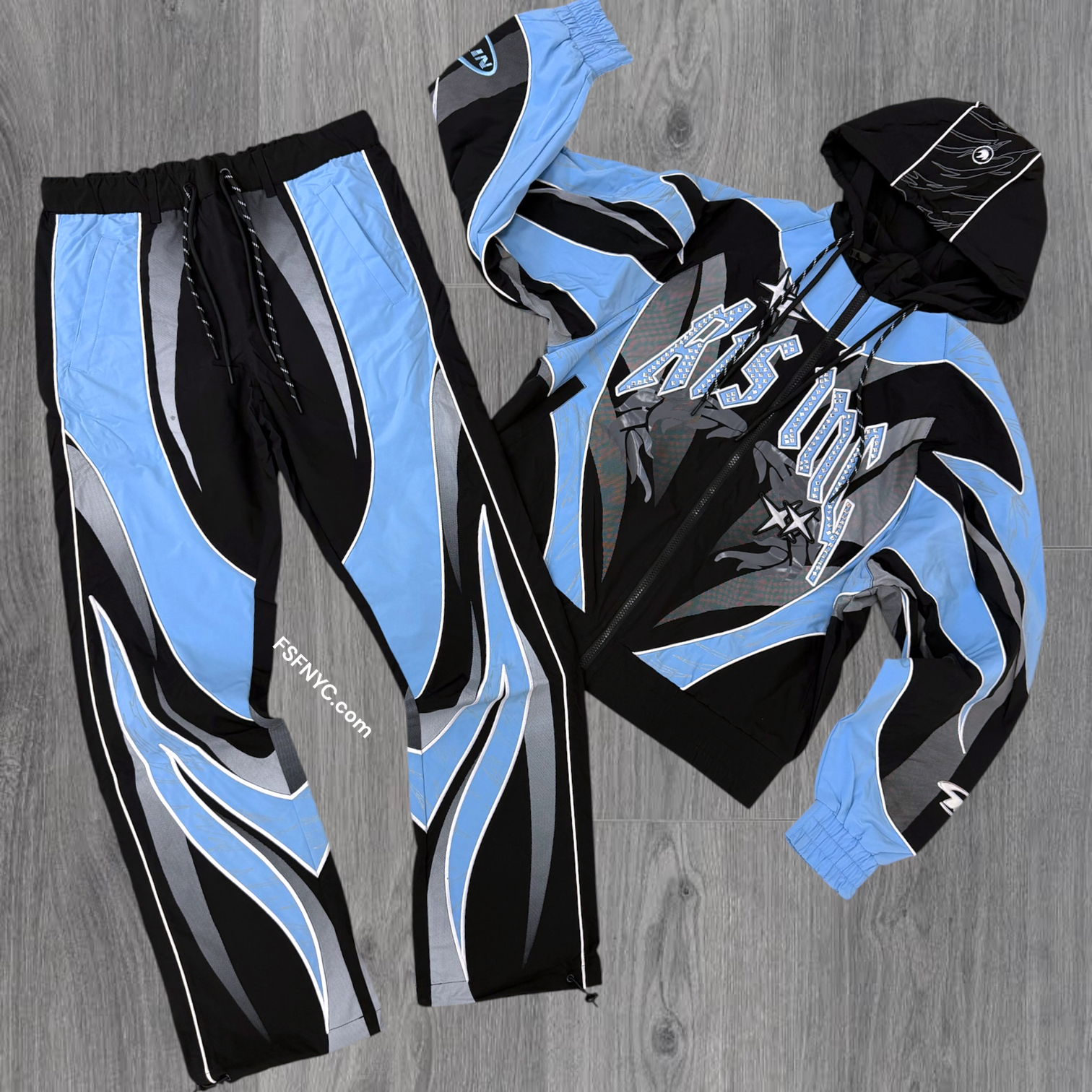 Rise - SET - Windbreaker color block - Blue - F586