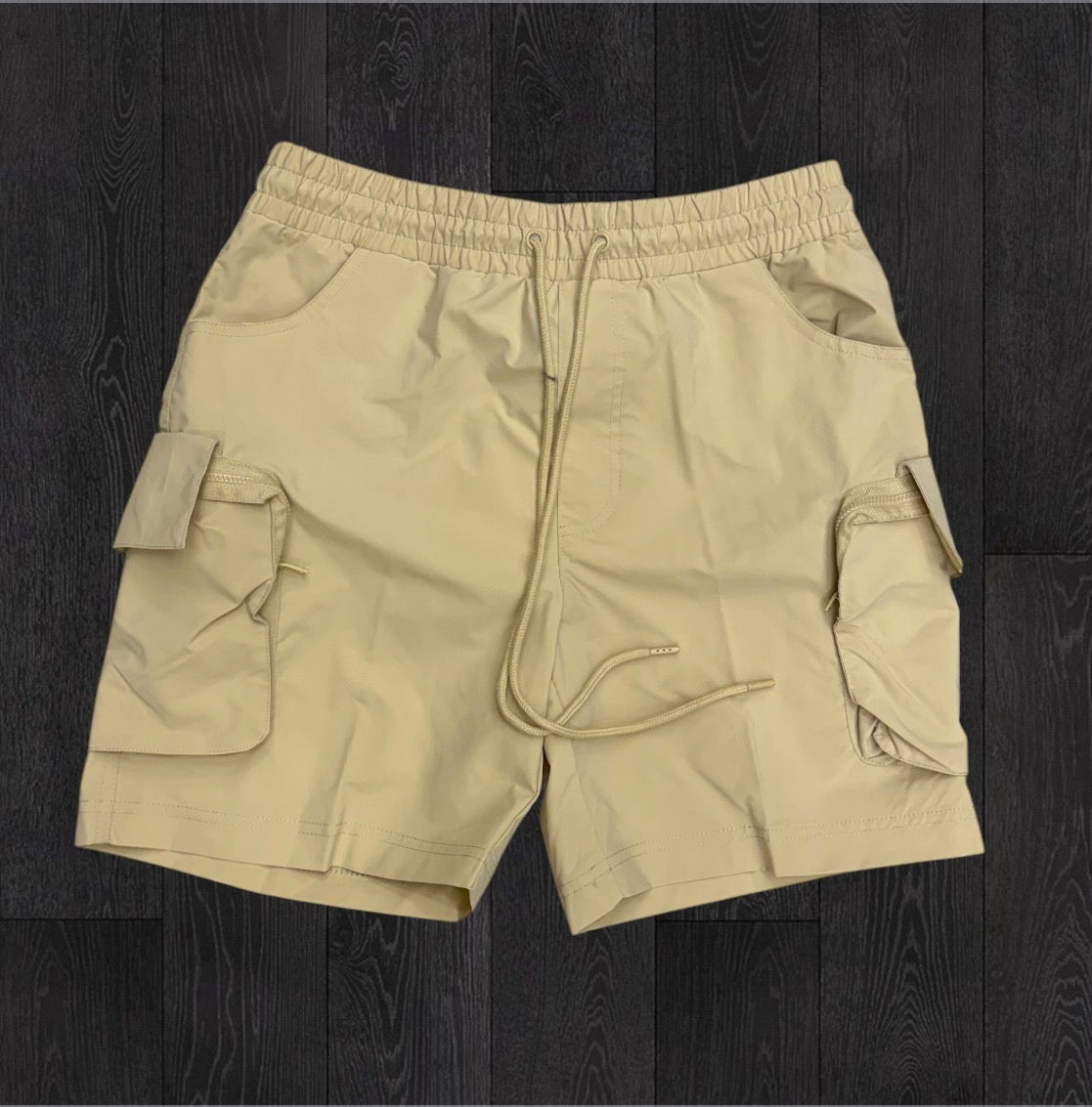 Rebel - Utility Nylon Shorts - Khaki - 911