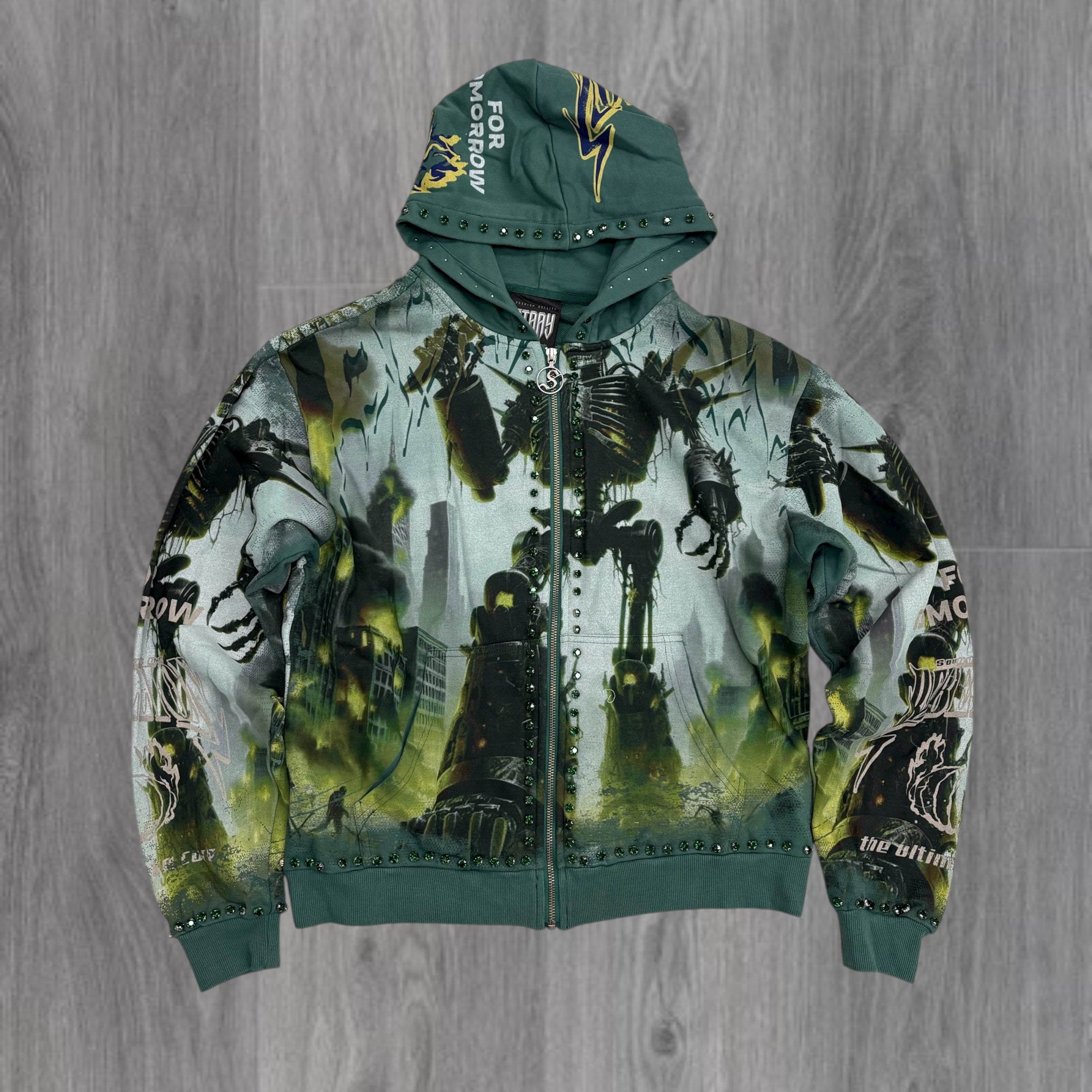 Stray - DISASTER Zip Up Hoodie - FOREST- 1552