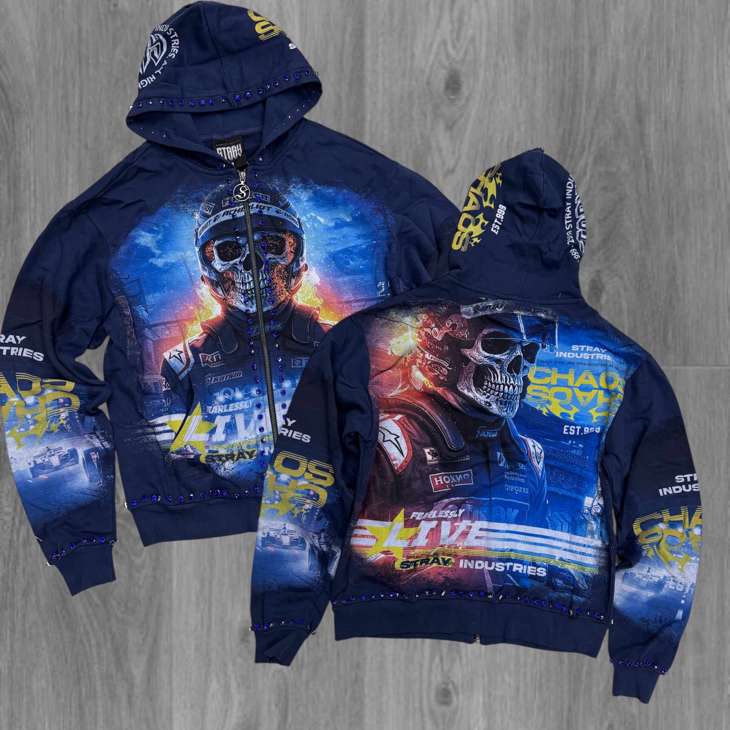 Stray - F1 Zip Up Hoodie - NAVY - 1557