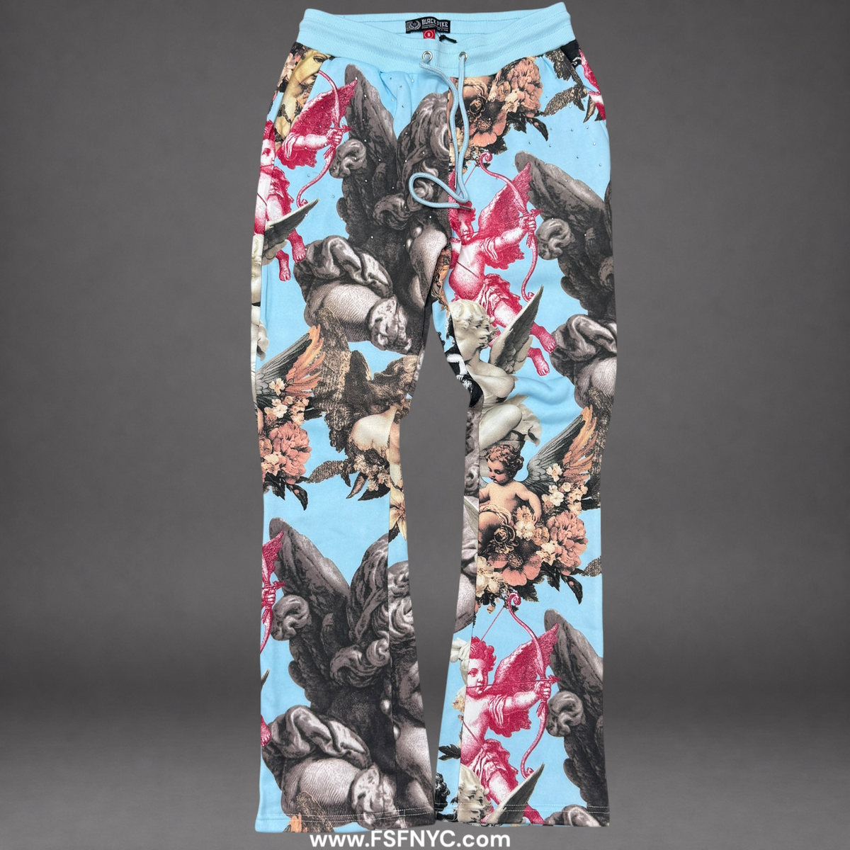 Pike - Flare Graphic Sweat Pants - L.Blue - 3615