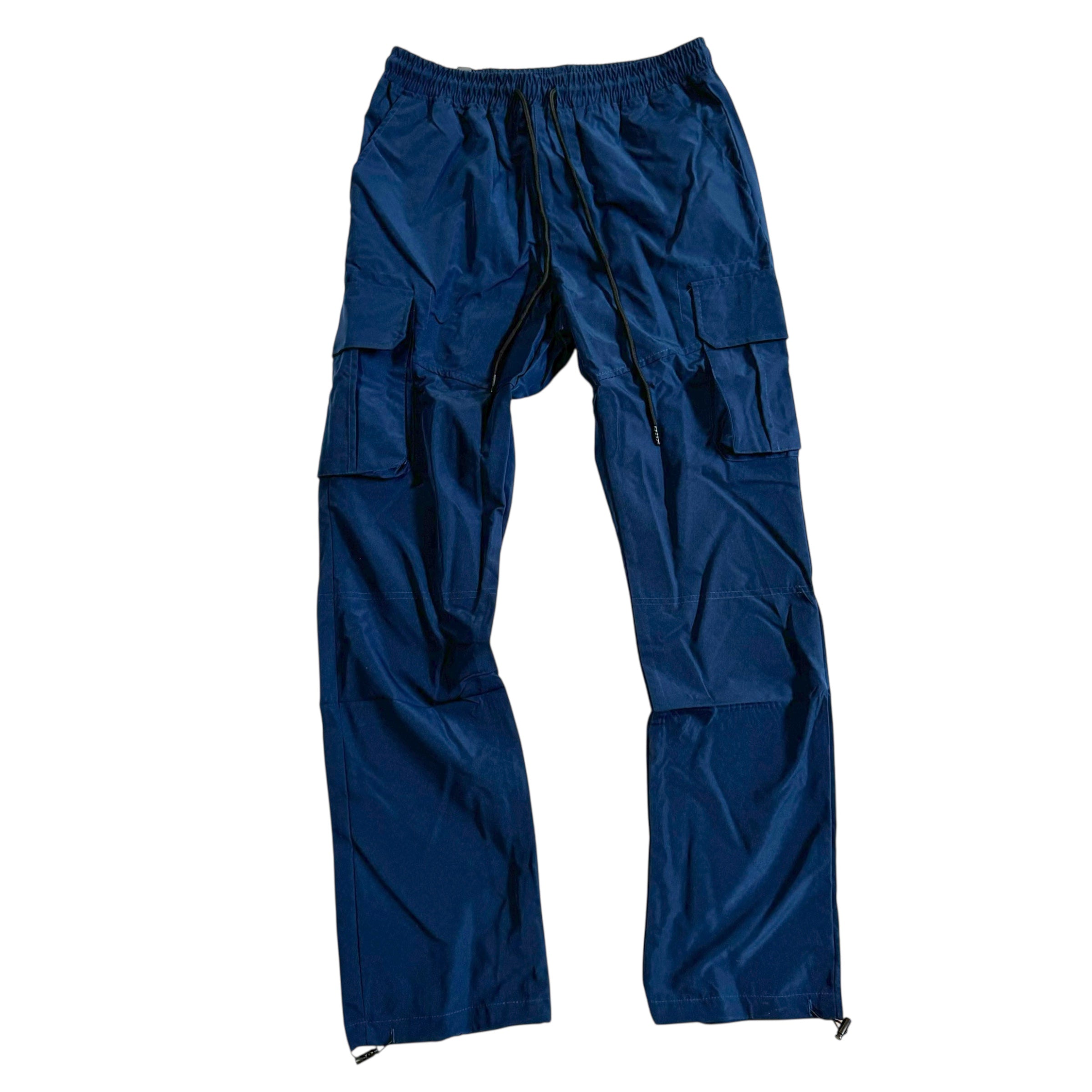 Rebel - Straight Fit  NYLON Cargo Pants - NAVY - 421