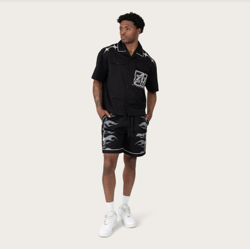 Rise - SET - SUSO Woven Short Set - Black - S490