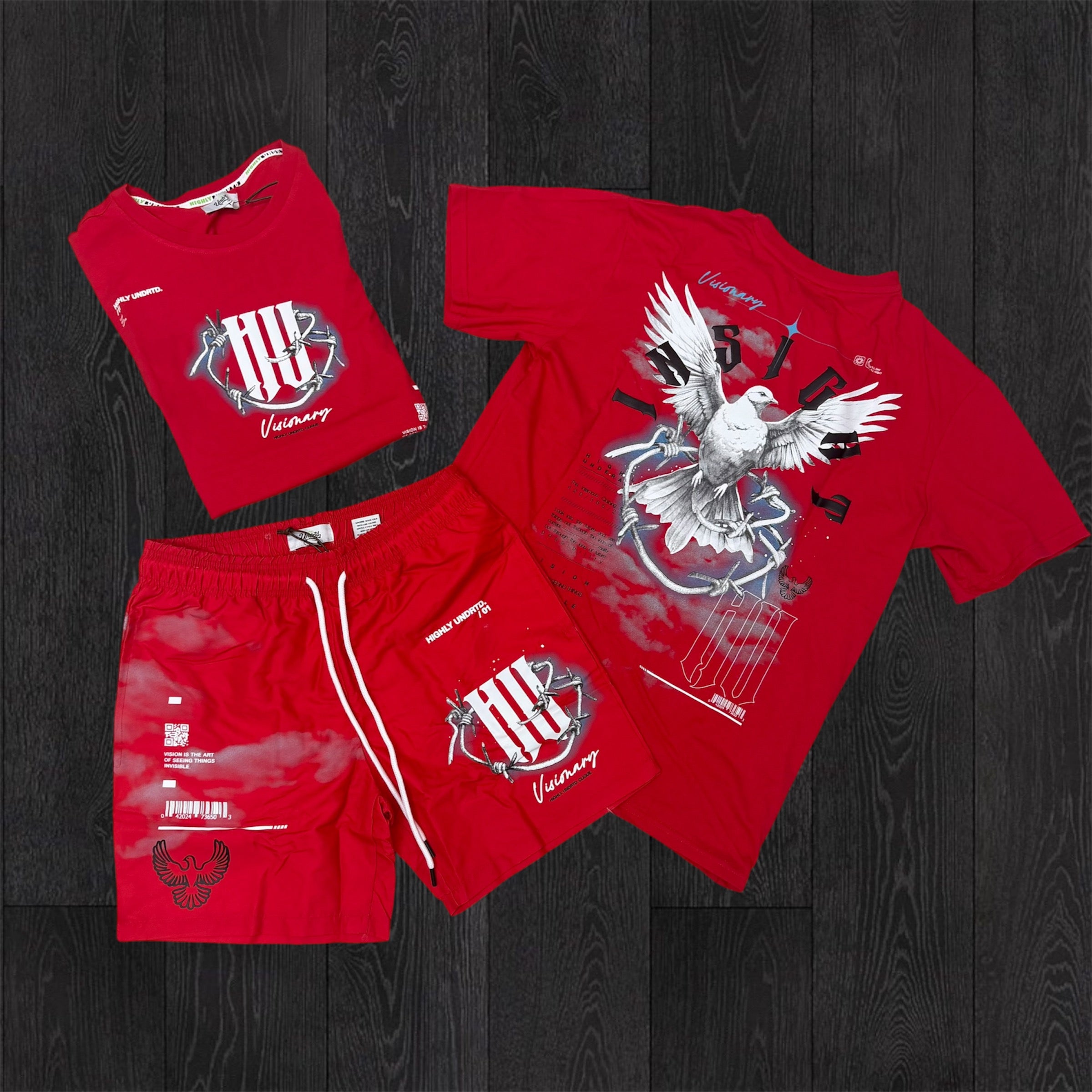 UNDRTD - Visionary  Short Set - Red 6114 6214