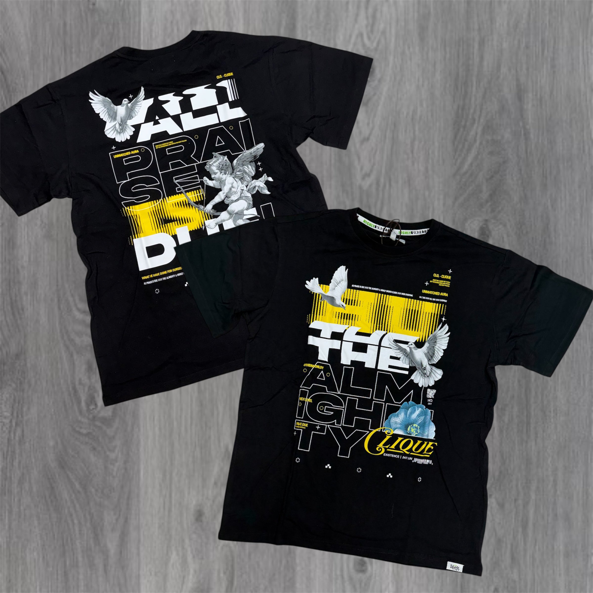 UNDRTD - The Almighty  T-shirt - Black/Yellow - 6103