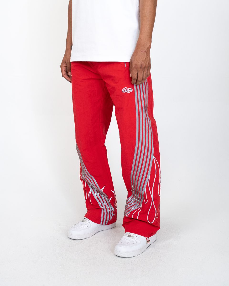 EPTM - FLAME Stripe Windbreaker Pants  - Red 765
