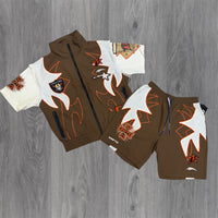 Crafted - WindBreaker Short Set - Brown 575 576