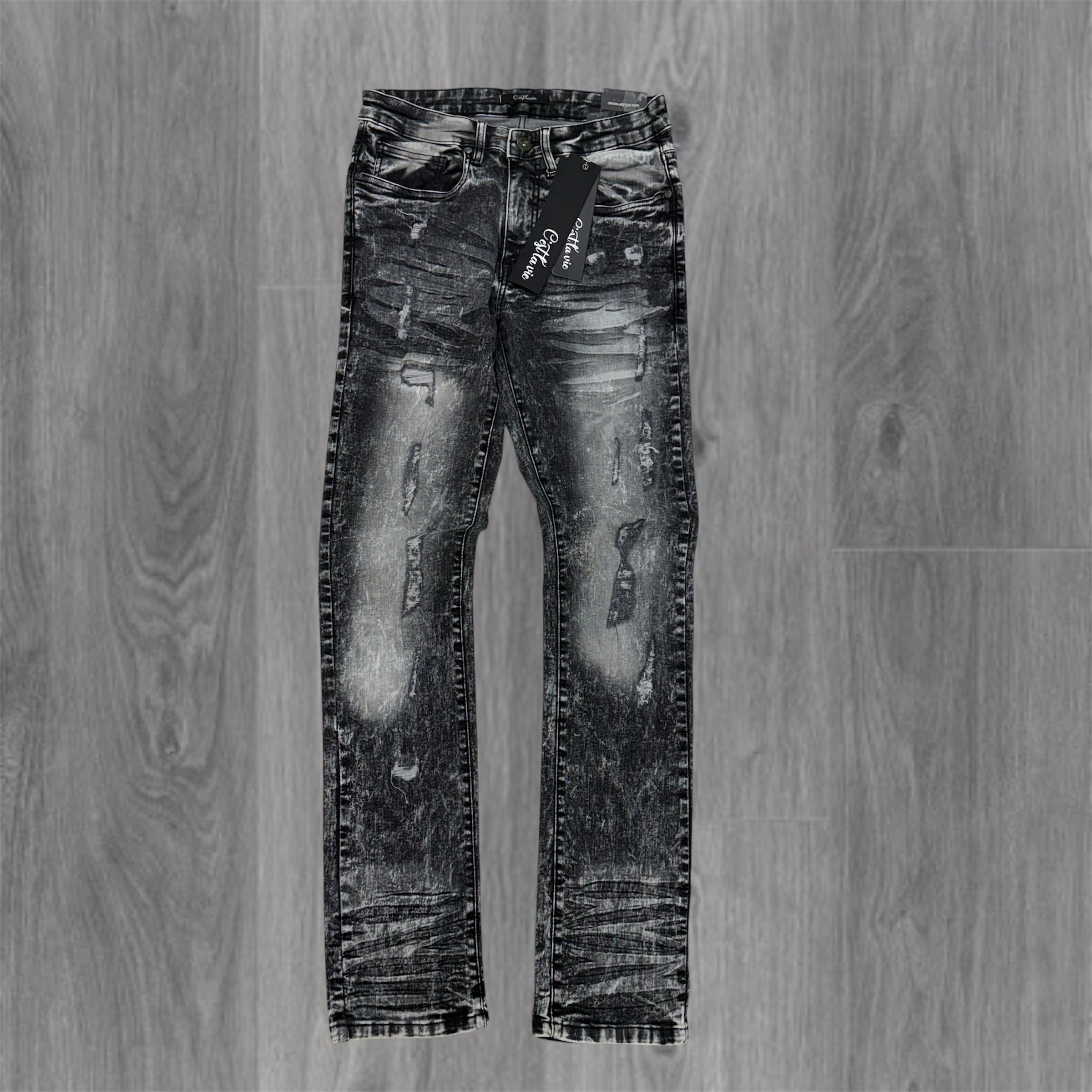 Cest Lavie - Distress Denim  - Washed Black - 1038
