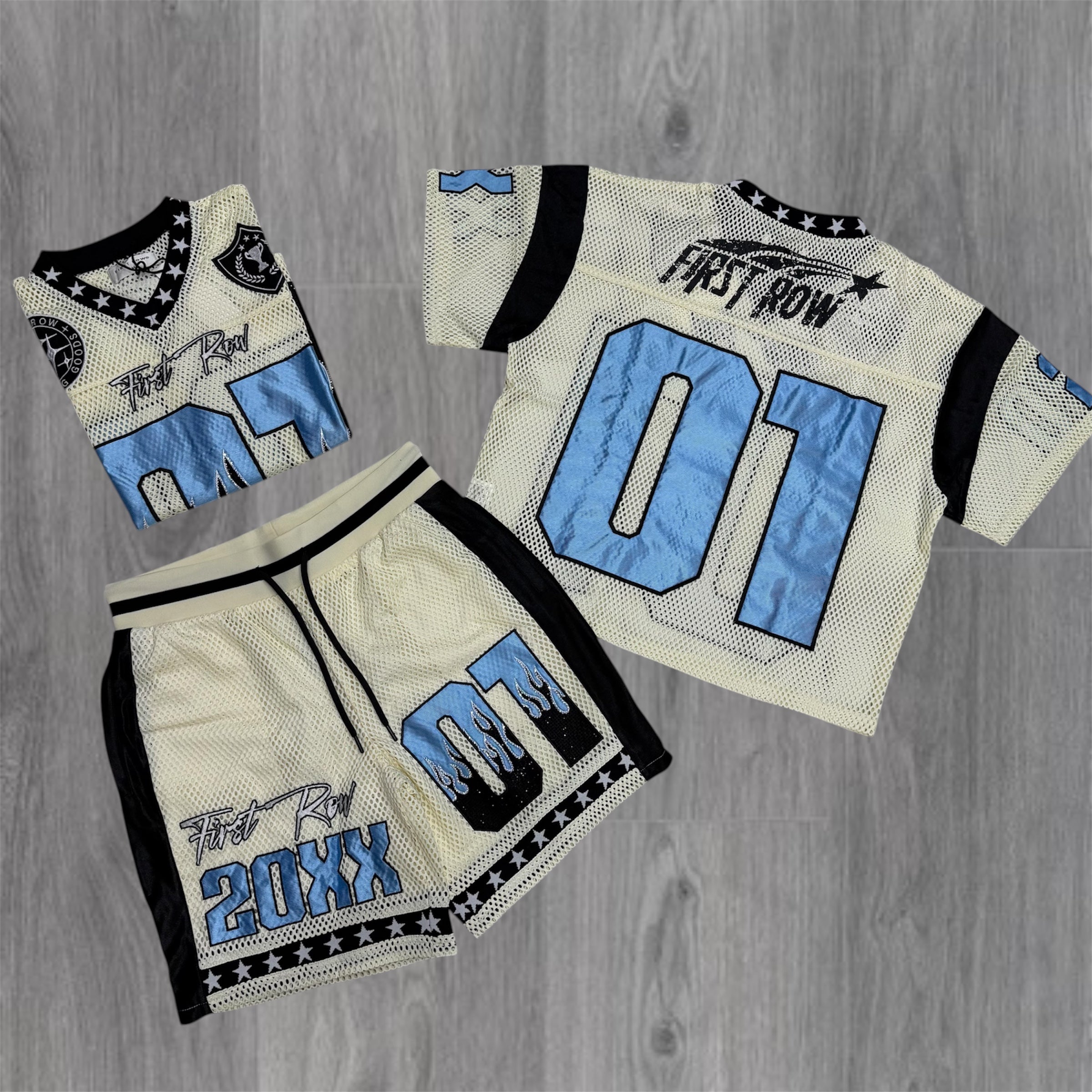 FR - 01 Mesh Short Set Cream -