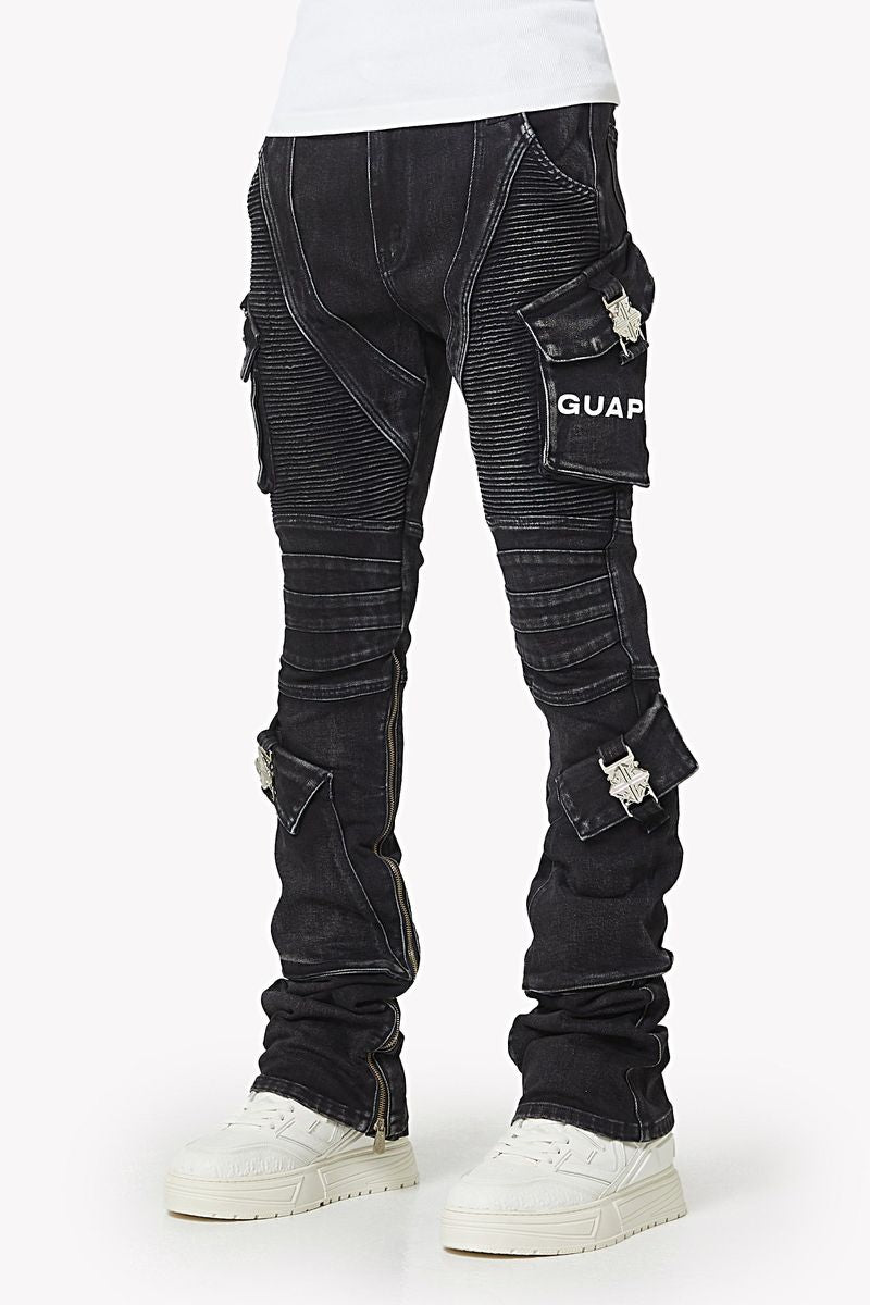 GUAPI - The Oblivion Biker Denim - Black