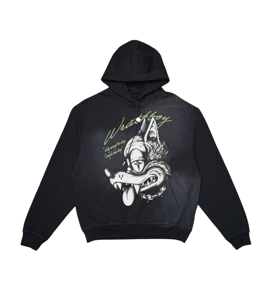 WRATHBOY - Wolf Gothic Hoodie - Black - 100
