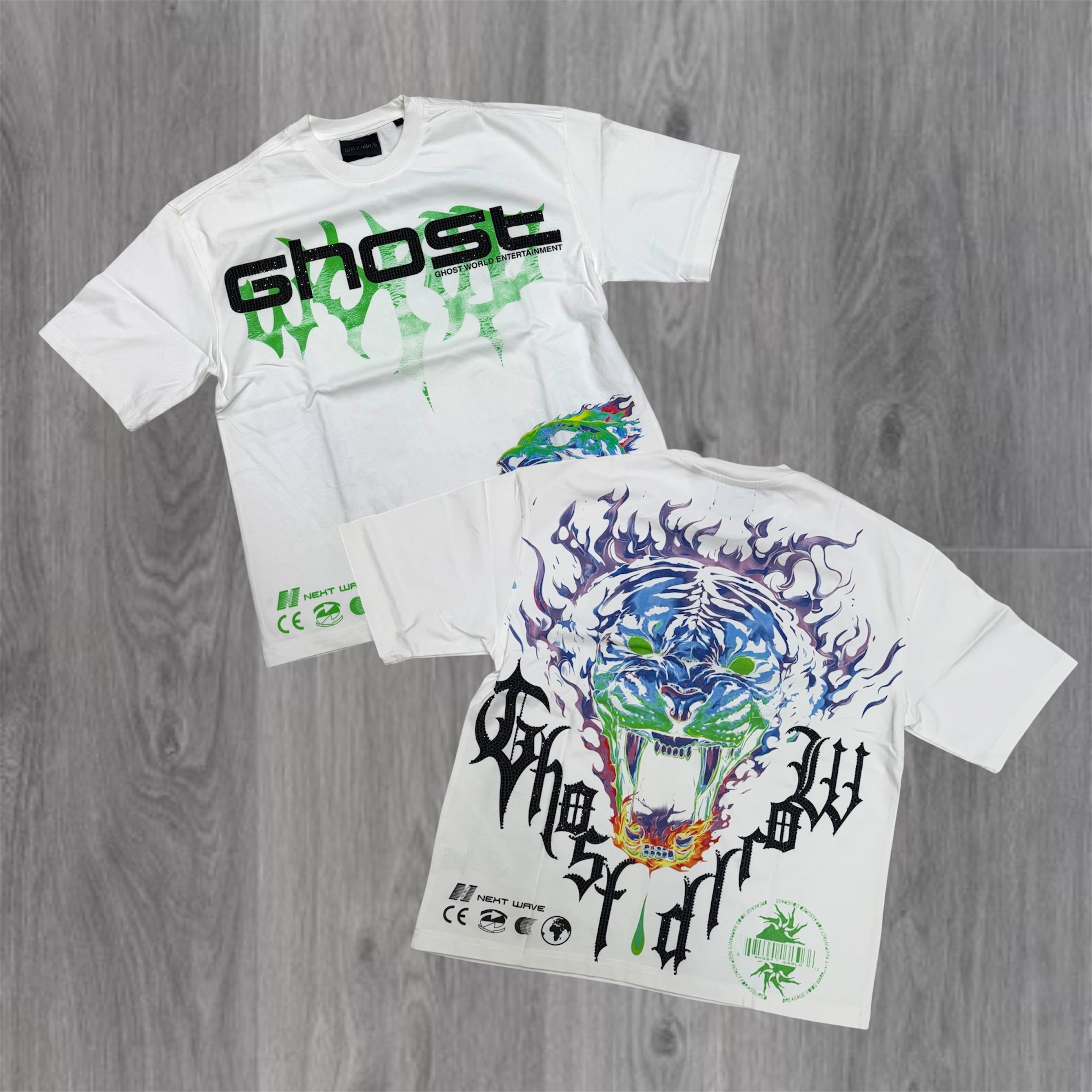 Ghost Wrld - Flames Tee - White GST5