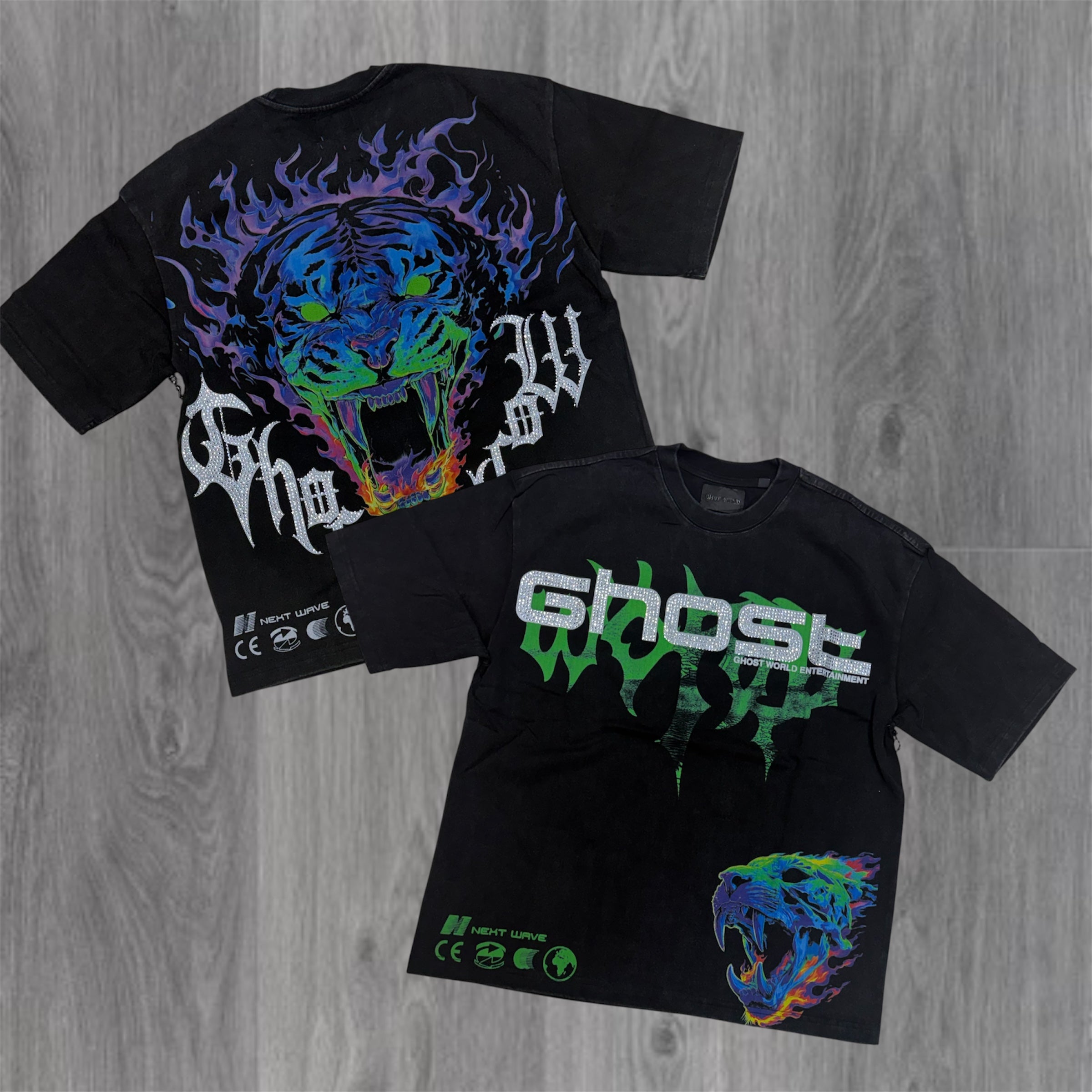Ghost Wrld - Flames Tee - Black GST5