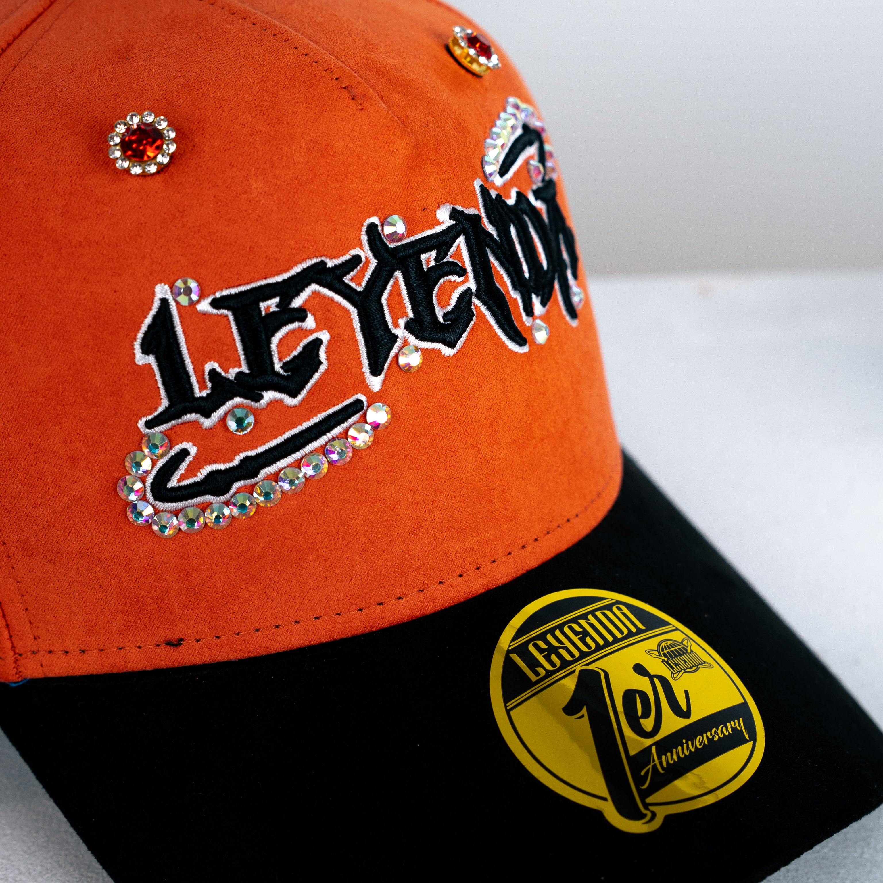 (Copy) Leyenda - Crystals/Gems SnapBack Hat - Orange Black