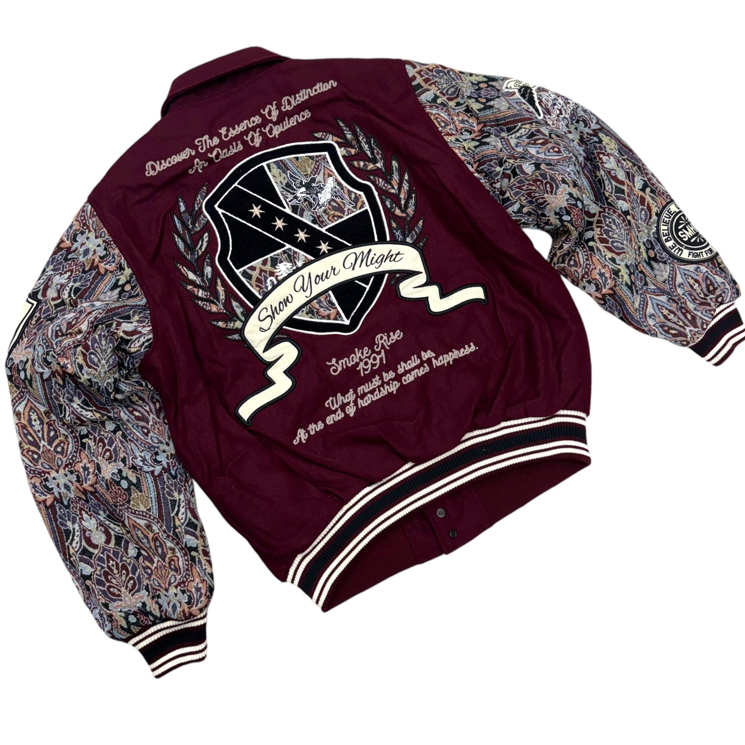 Rise Varsity Studed Jacket Wine 24695