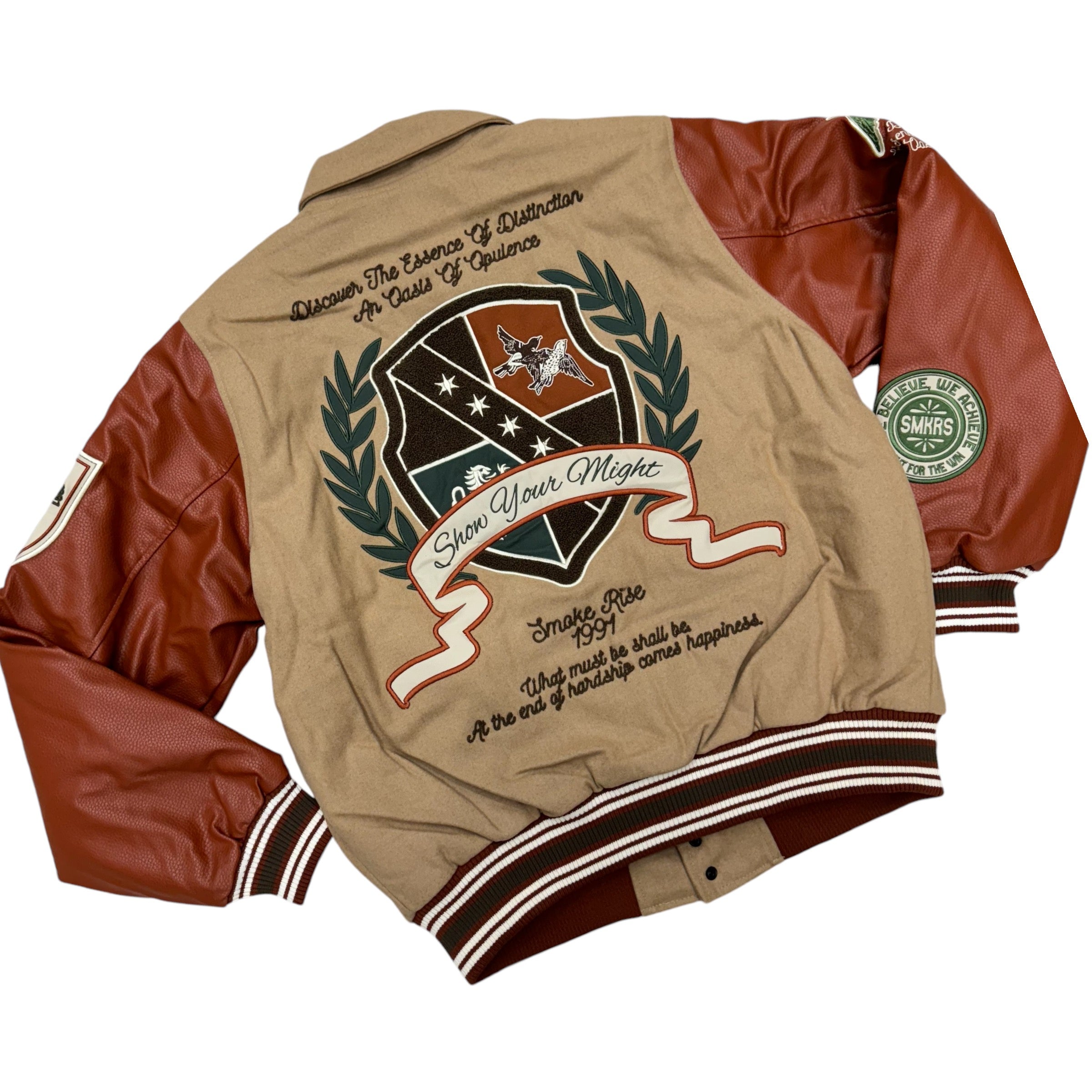 Rise Varsity Studed Jacket Khaki 24695