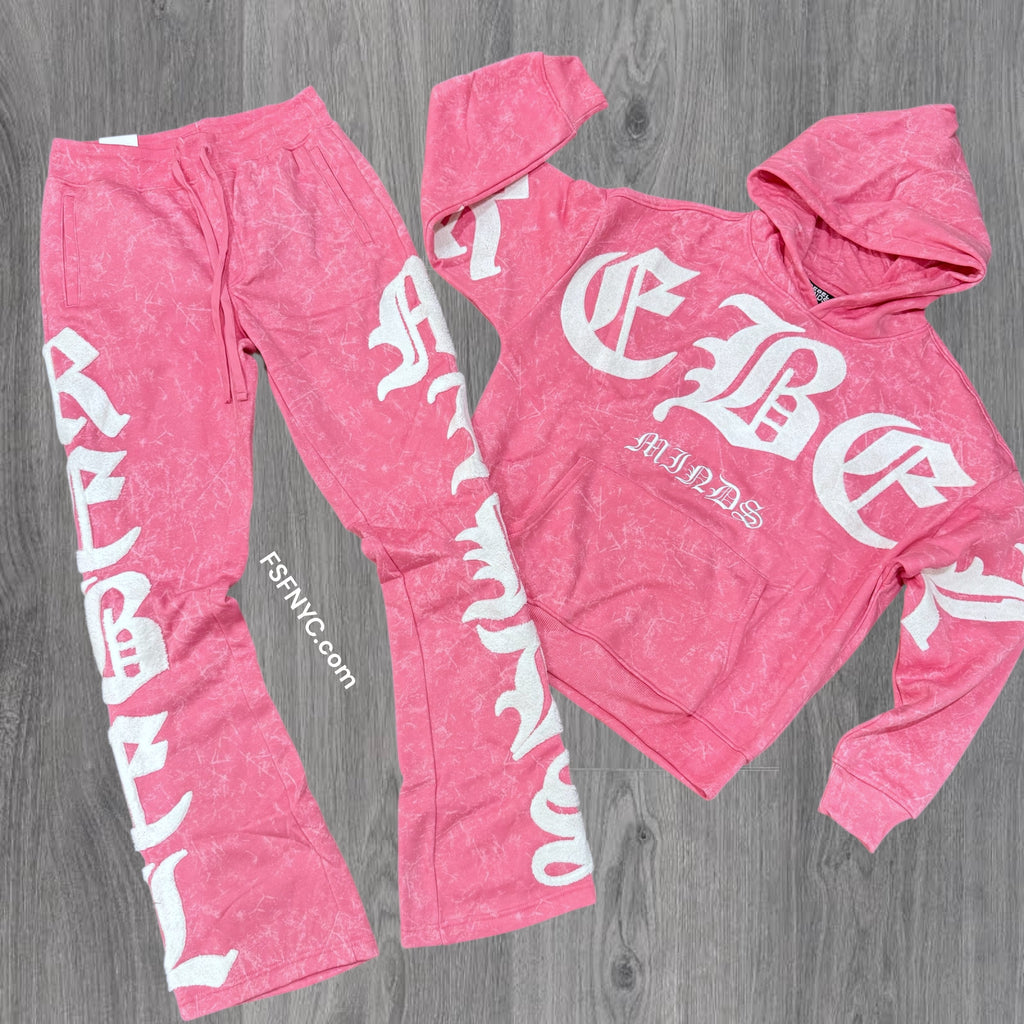 Rebel Stacked Chenille Sweat Suit PINK 312 412