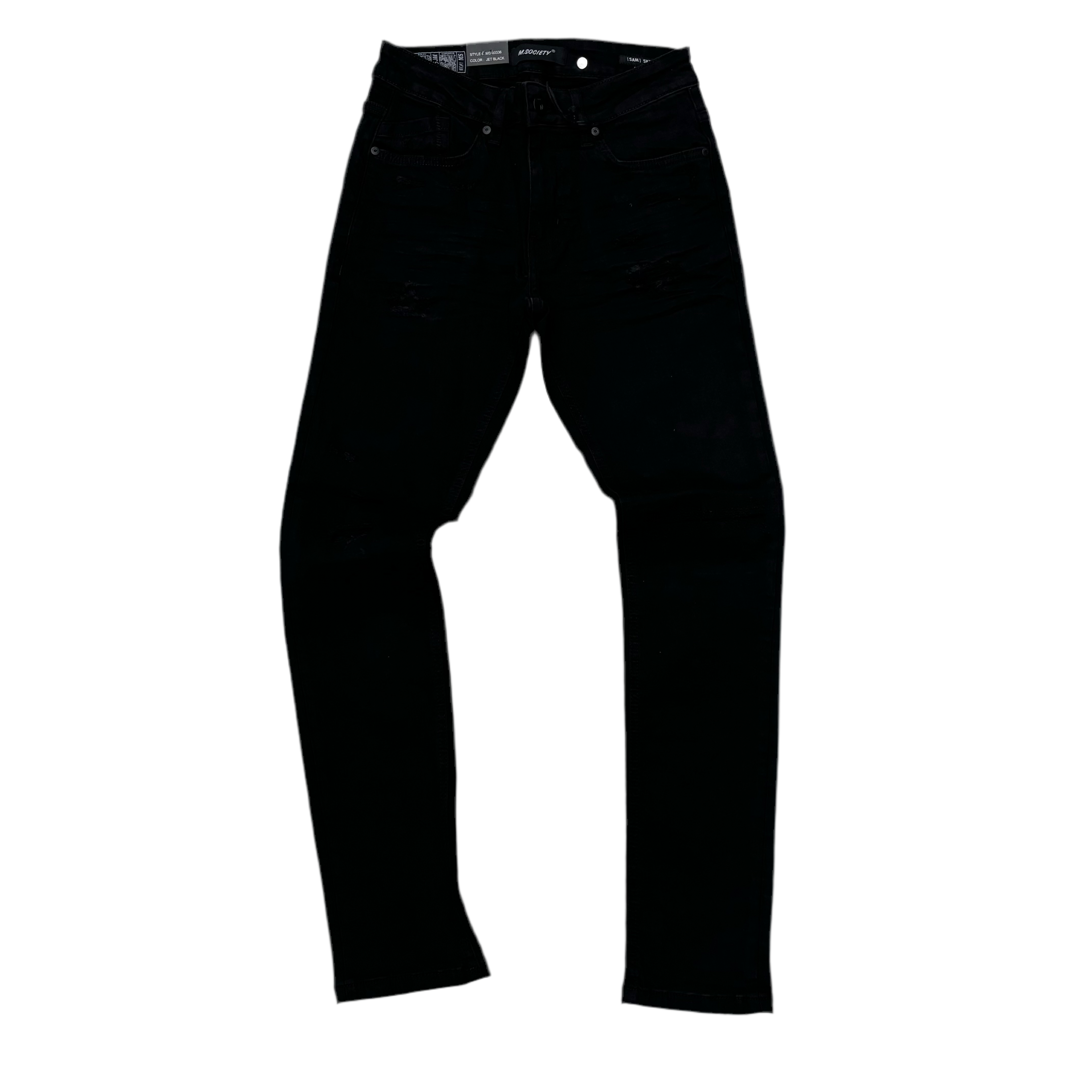 Ms Society rips skinny jeans Jet Black wash 80343