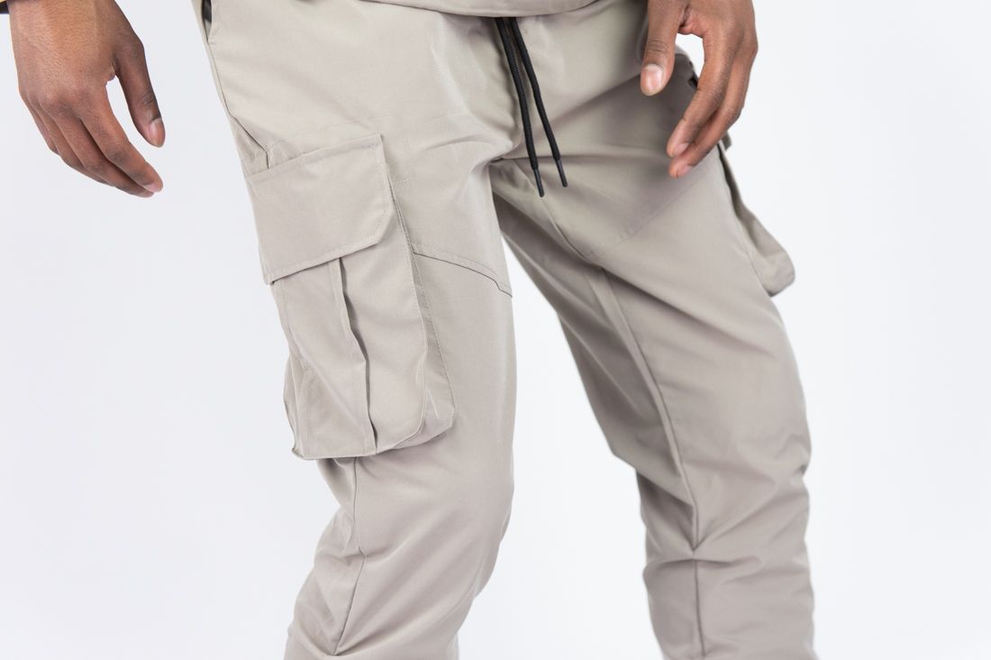 Rebel - STACKED NYLON PANT - CARGO PANTS (TAUPE) 422