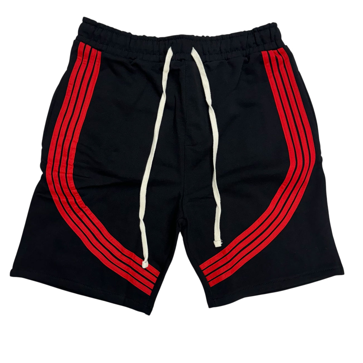 Stripes Sweat Shorts Black/Red