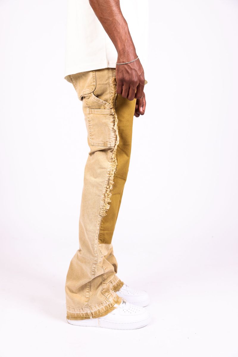 Carpenter stacked Denim khaki 1007