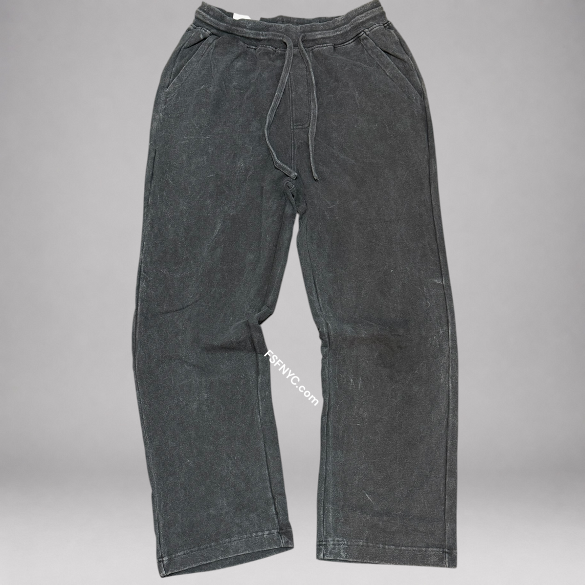 Rebel - Acid Wash Sweat Pants - Grey - 420