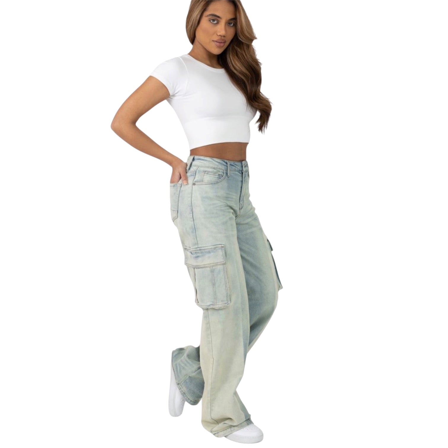 The Red - High Rise Washed Jeans - West Blue S104