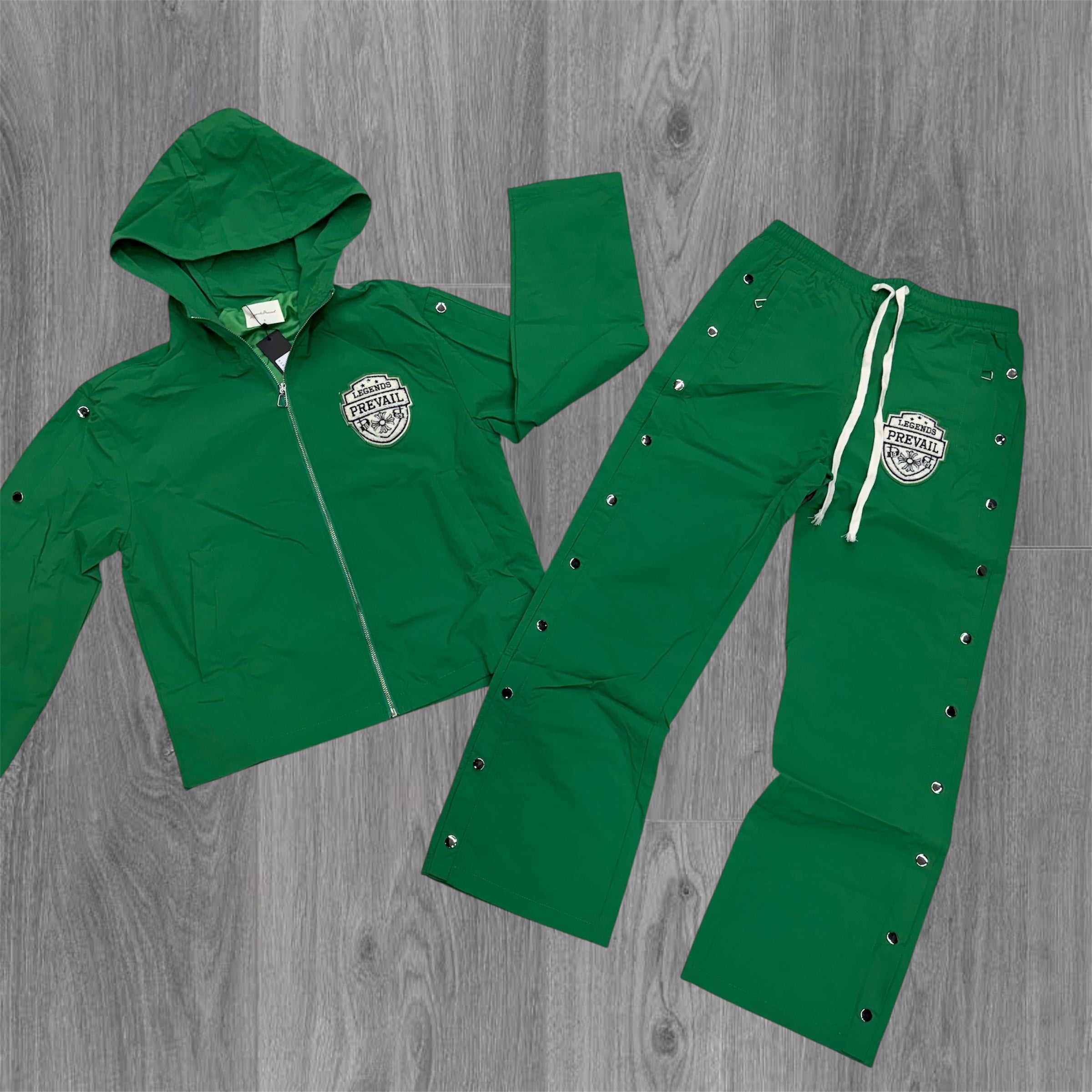 Prevail - Shield Windbreaker Set - Green (Loose Fit)