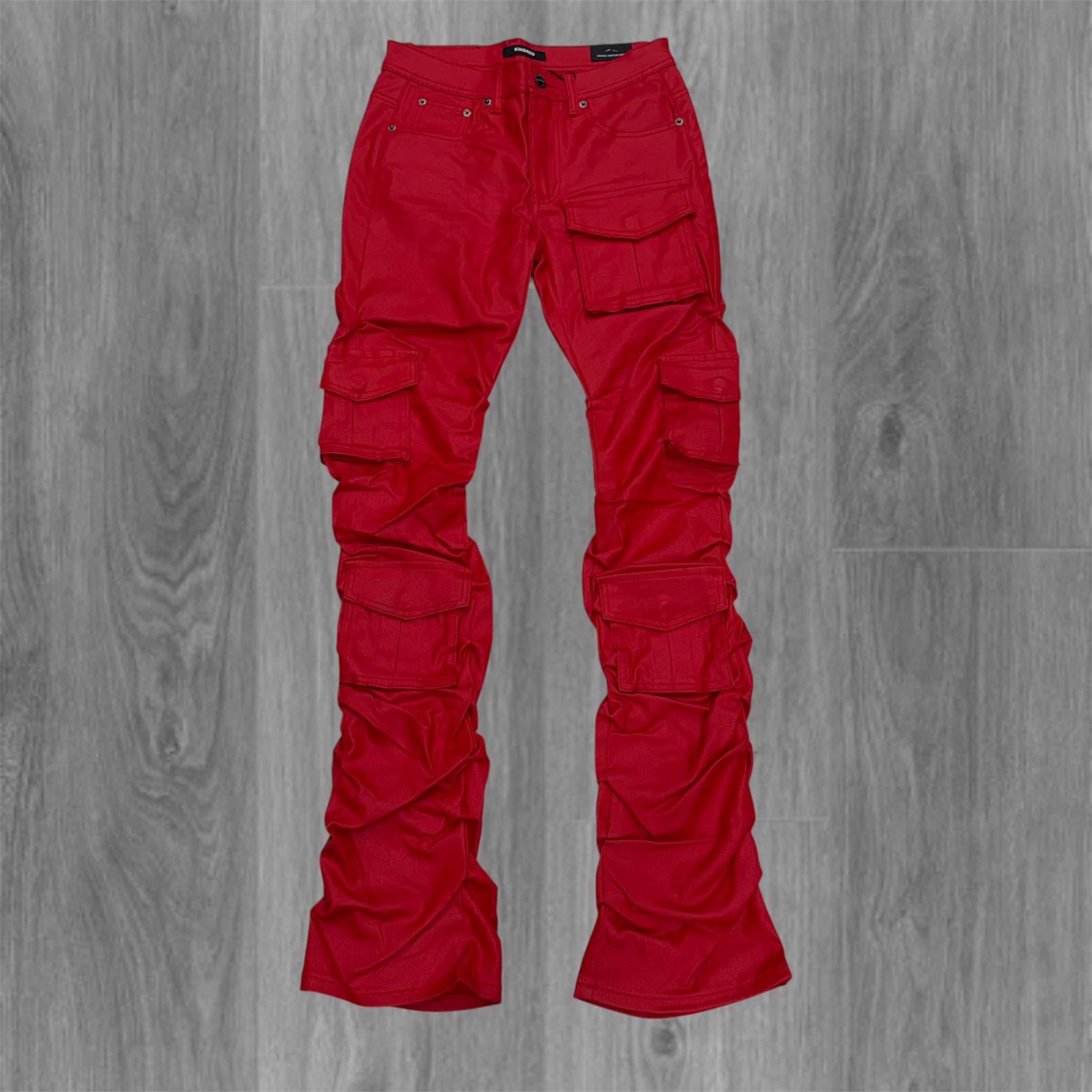 KD - Stacked Waxed Utility Denim - Coated Red -2056B