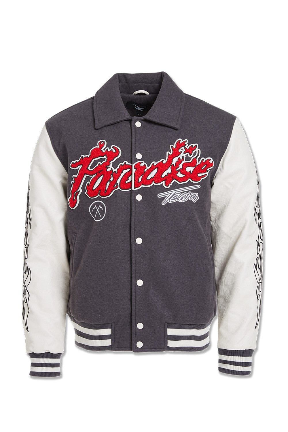 JC paradise Team varsity  jacket Off Black (charcoal)  91632