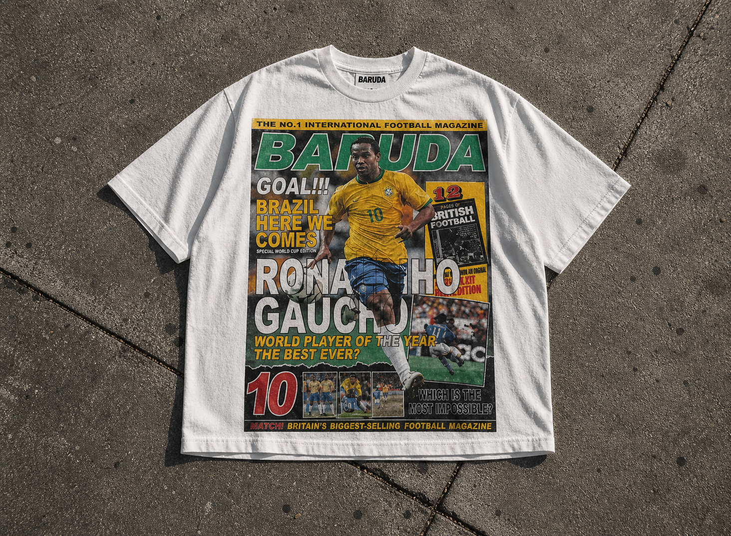 Baruda - Ronaldinho Magazine Tee - White