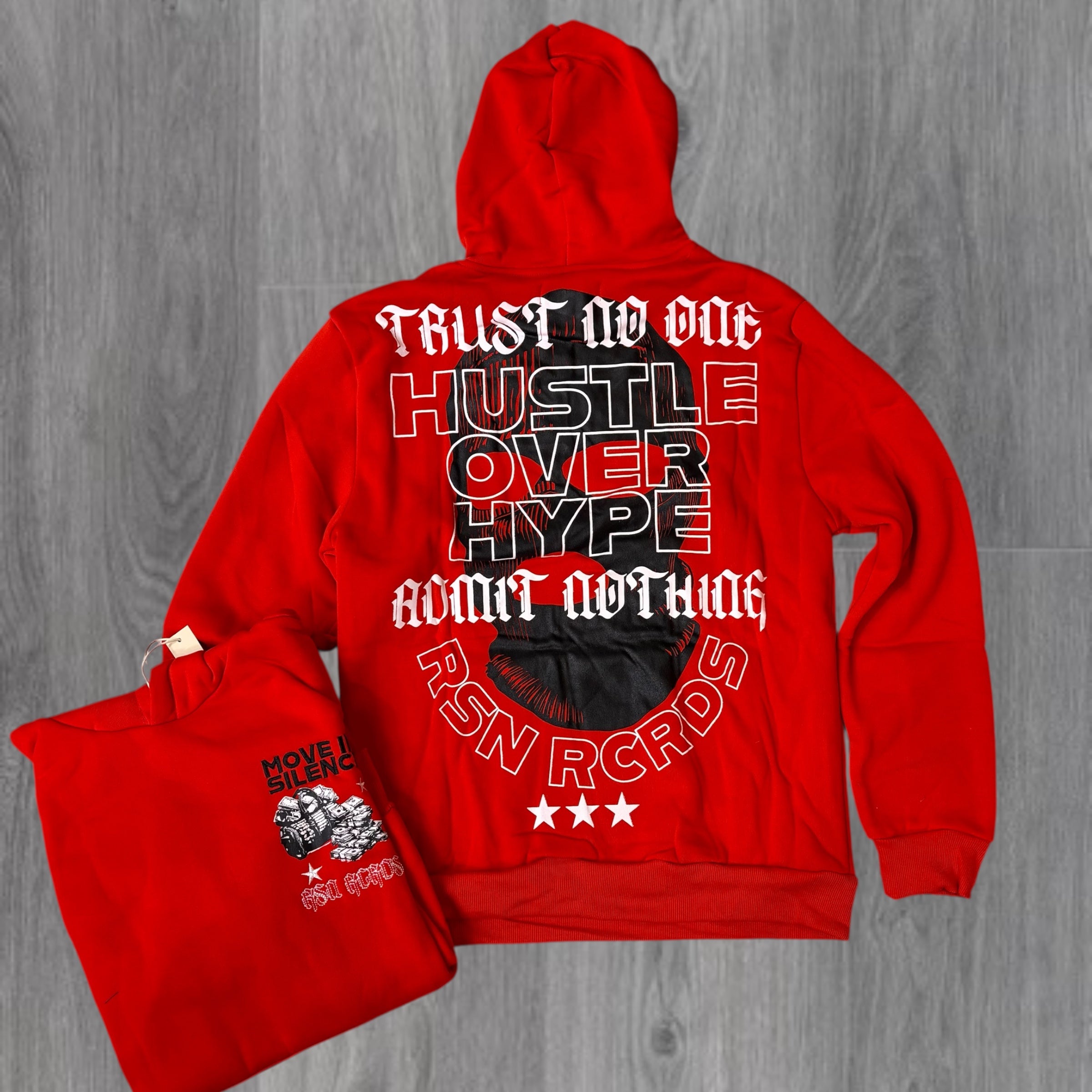 REASON - “ MOVE IN SILENCE“ HOODIE - RED - 112