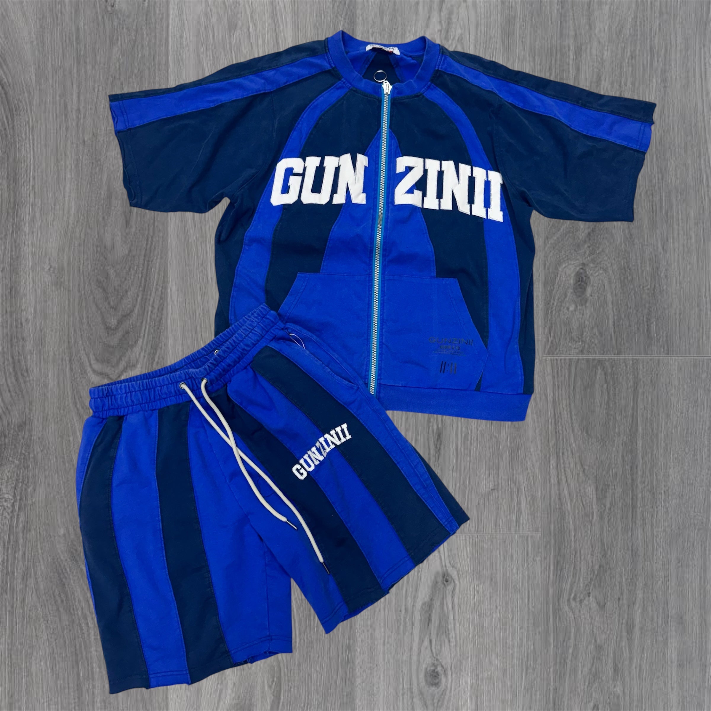 Gunzini - Strip Work short Set - Blue -  1049 1048