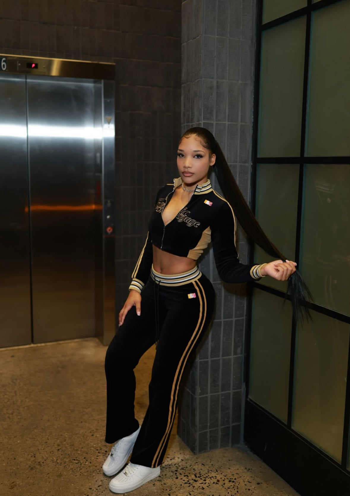 COSMIC - Velour Women set - BLK