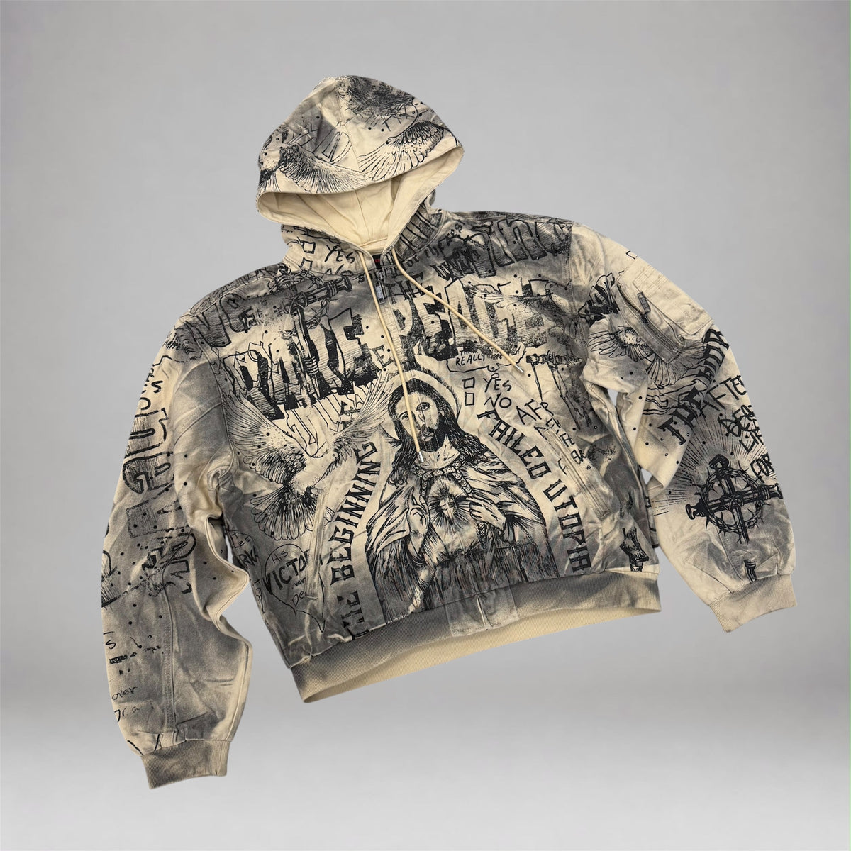 RP - Graffiti Denim Zip Jacket - Ecru 6209